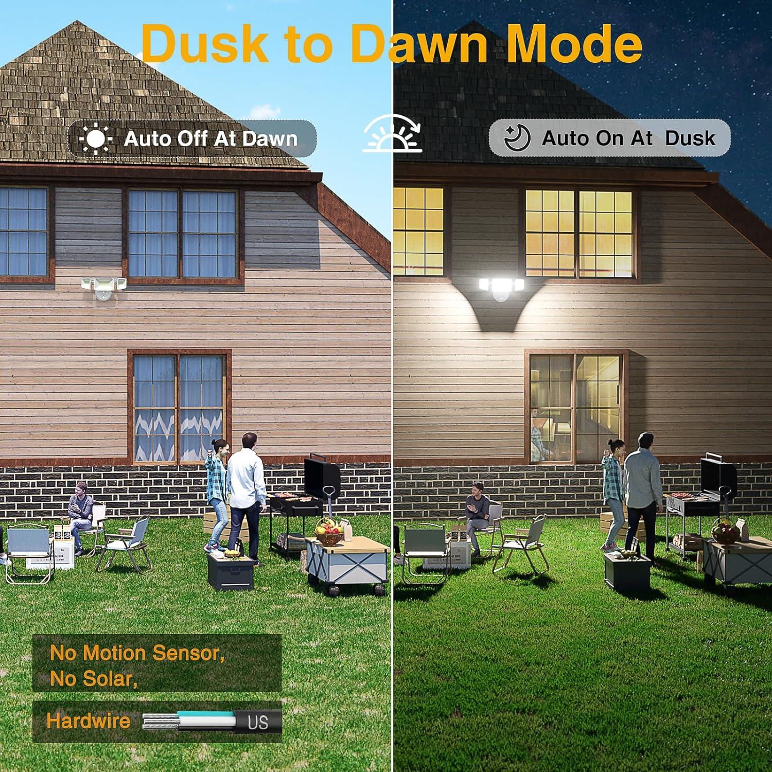 White 60W LED Dusk to Dawn Outdoor Security Flood Light