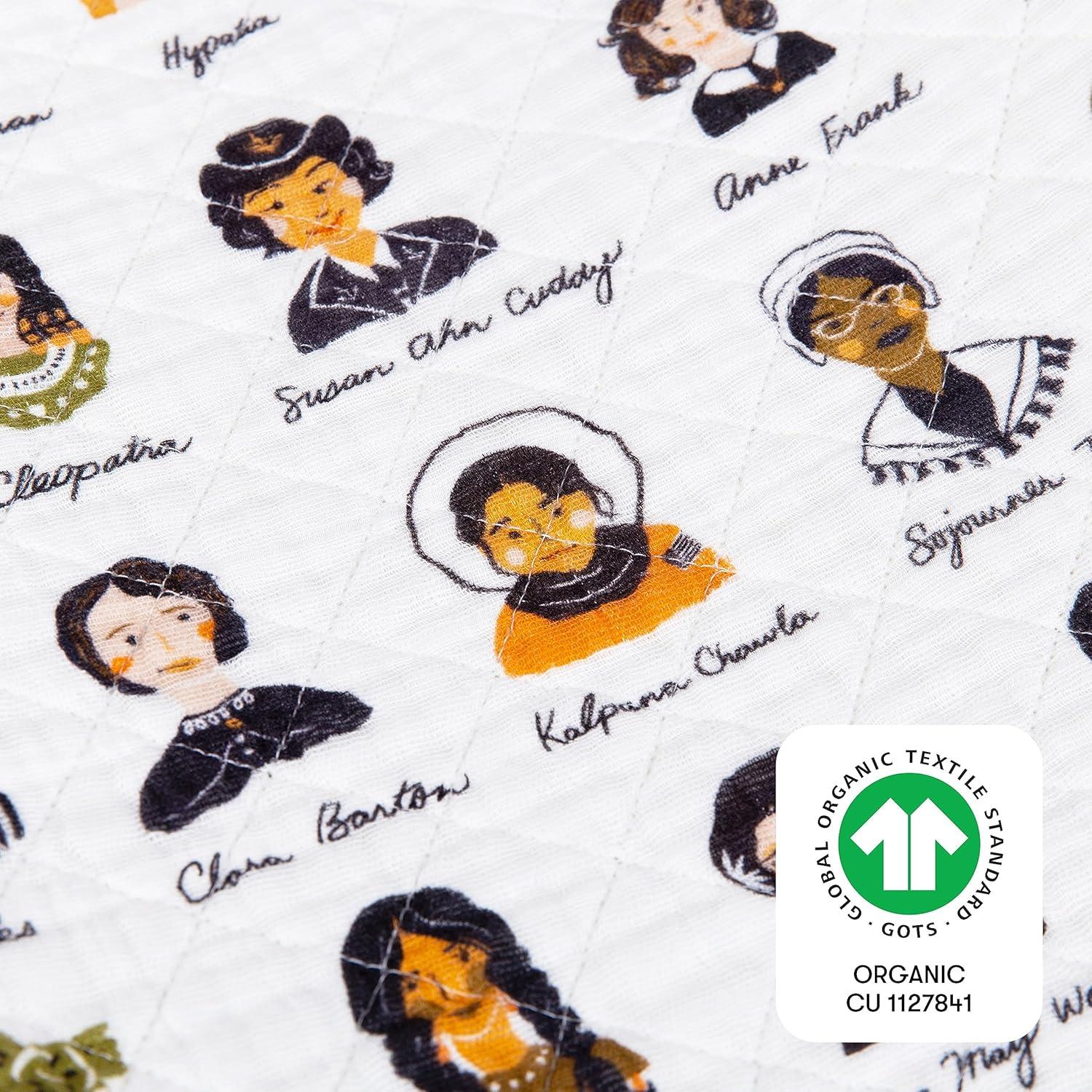 Babyletto Women In History Quilted Muslin Changing Pad Cover - White