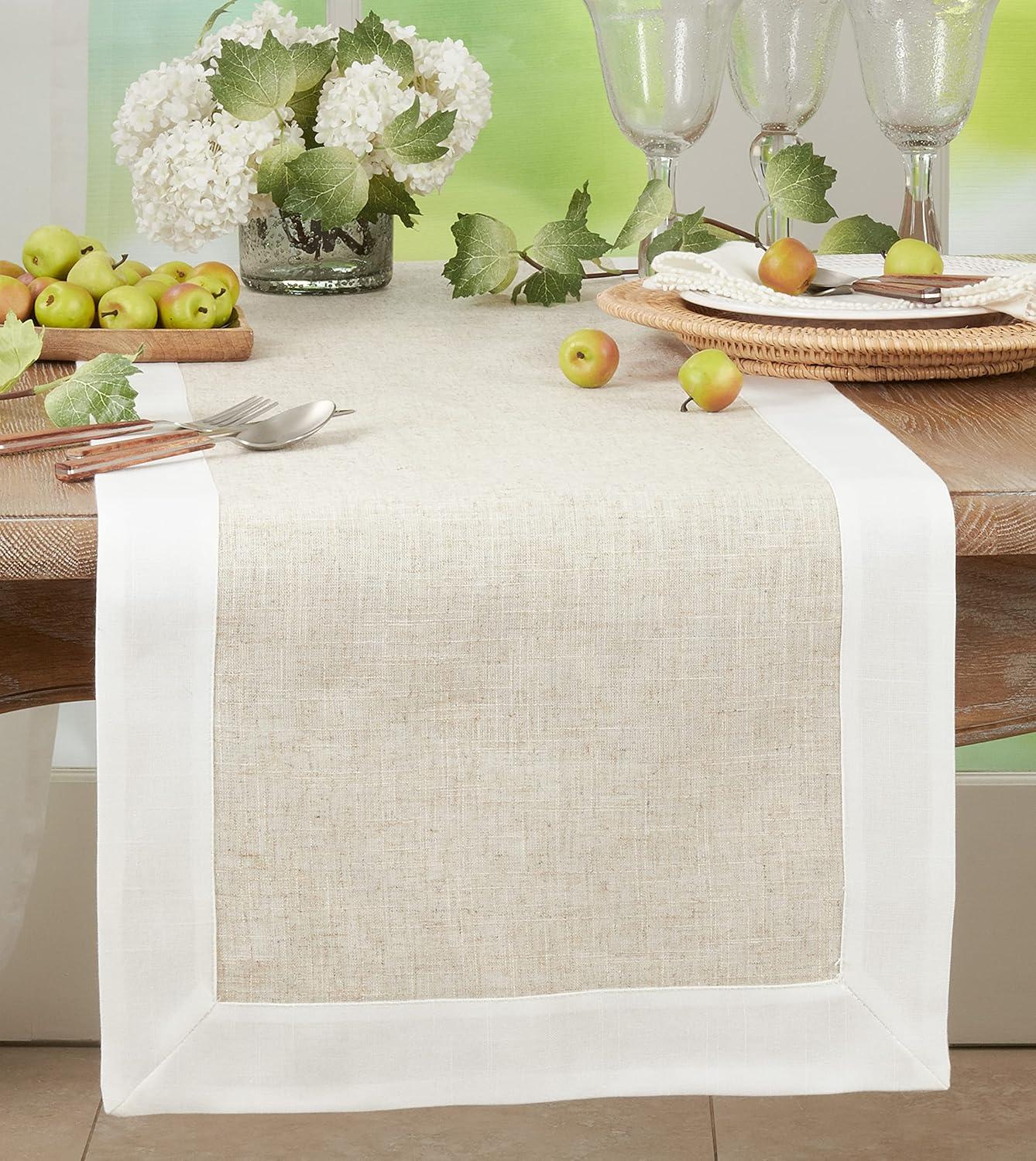 Saro Lifestyle Table Runner With Two Tone Design, Brown, 16" x 72"