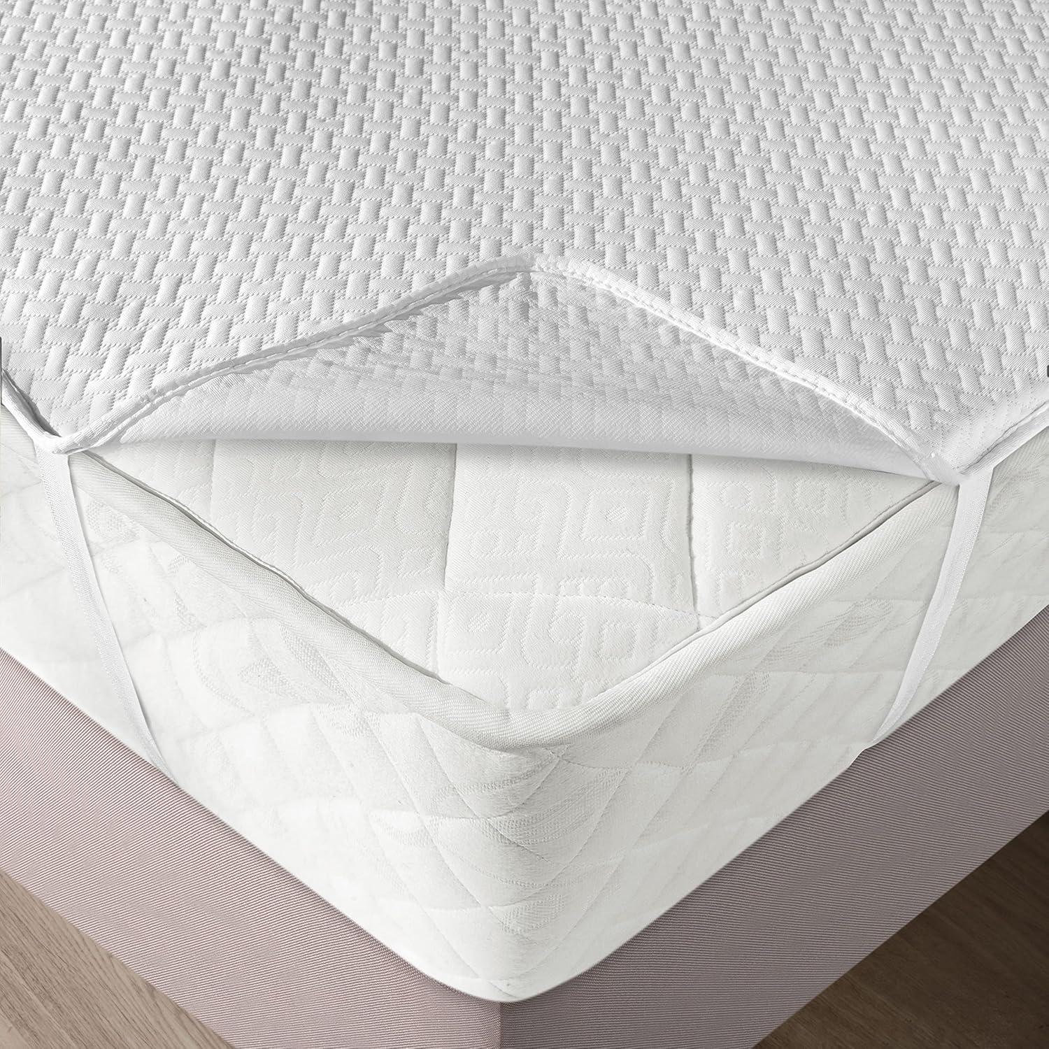 Mattress Protector Waterproof Breathable Sheet with Straps Fitted Bed Cover, Twin XL, by Ambesonne