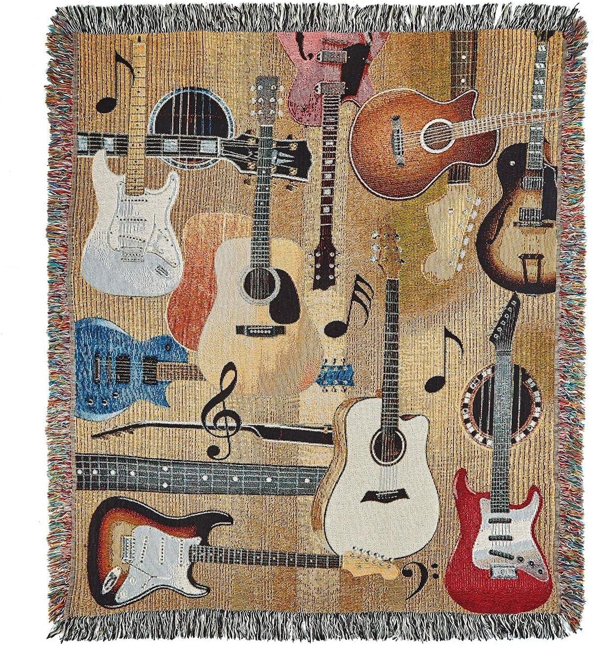 Manual ATGUIT Guitar Collage Throw Blanket, 50 Inches x 60 Inches