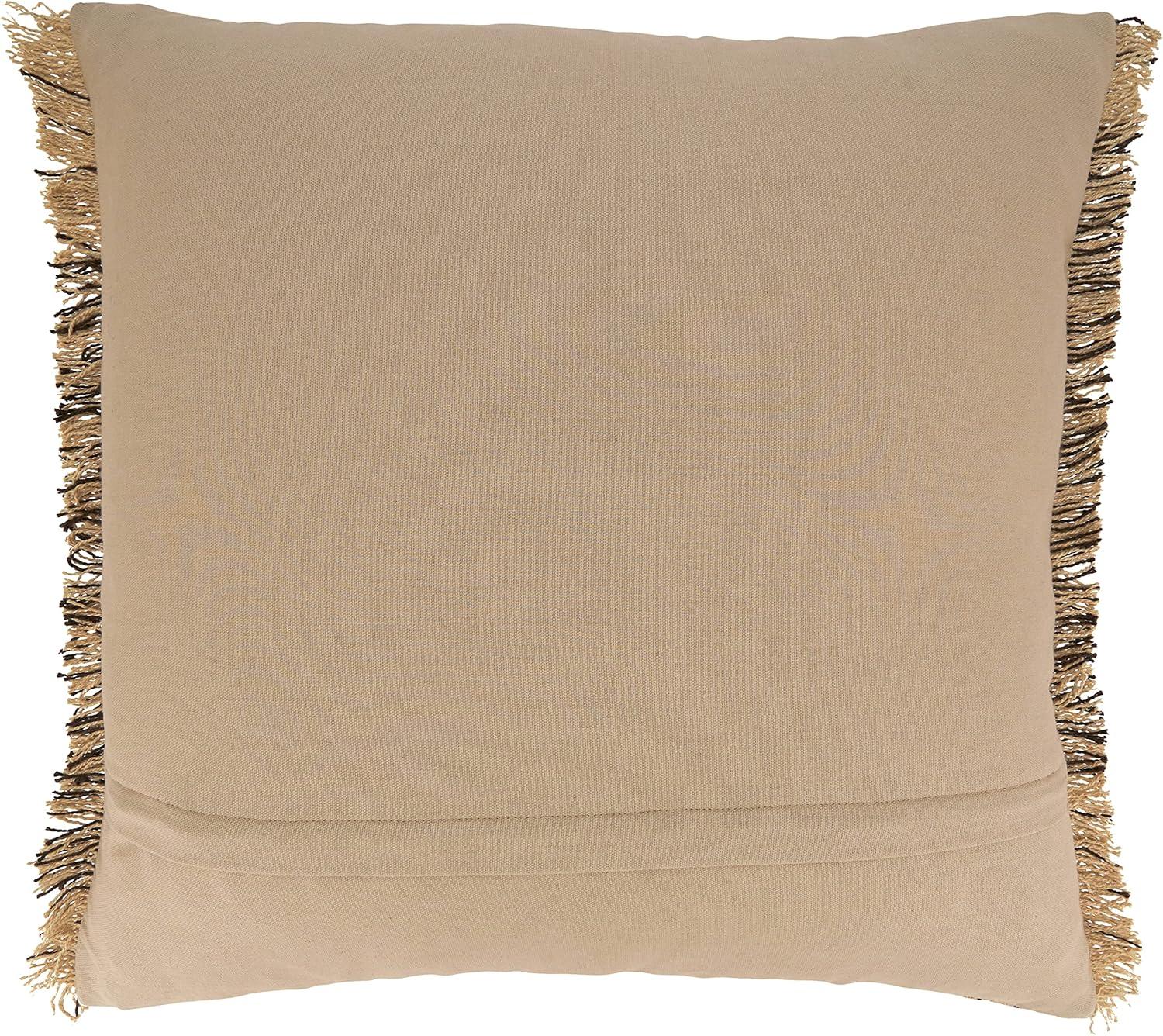 Oversize Cotton with Kantha Stitch Design Throw Pillow Cover Natural - Saro Lifestyle