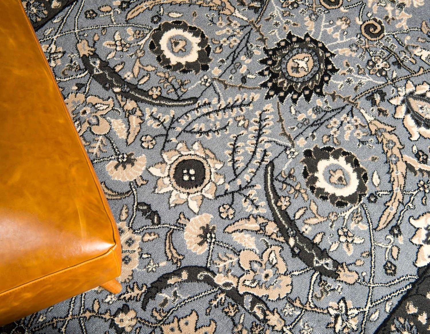 Unique Loom 4' 1 x 6' 1 Dark Gray Espahan Cape Cod Area Rug