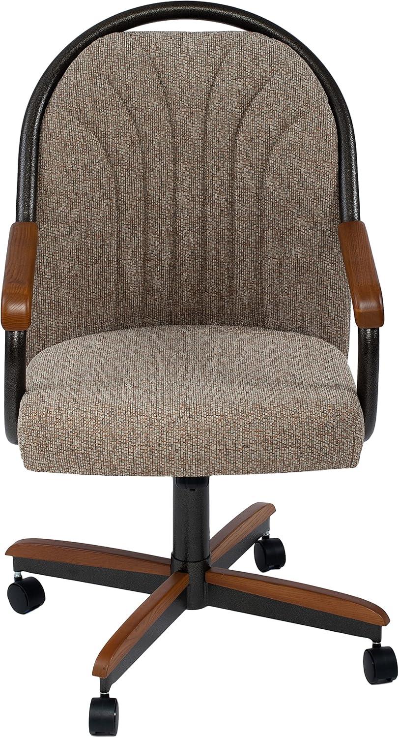 AW Furniture Casual Dining Barell Swivel and Tilt Rolling Dining Chair - 38"Hx221/2"Wx22"D - 38"Hx24"Wx22"D