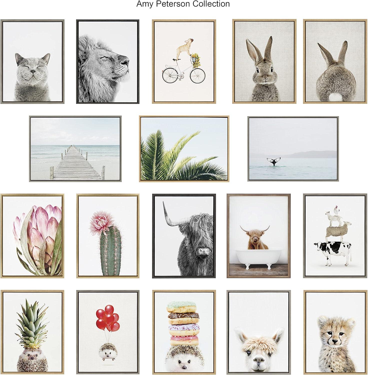 28" x 38" Sylvie Wooden Pier on Beach Framed Canvas Gray - Kate & Laurel All Things Decor