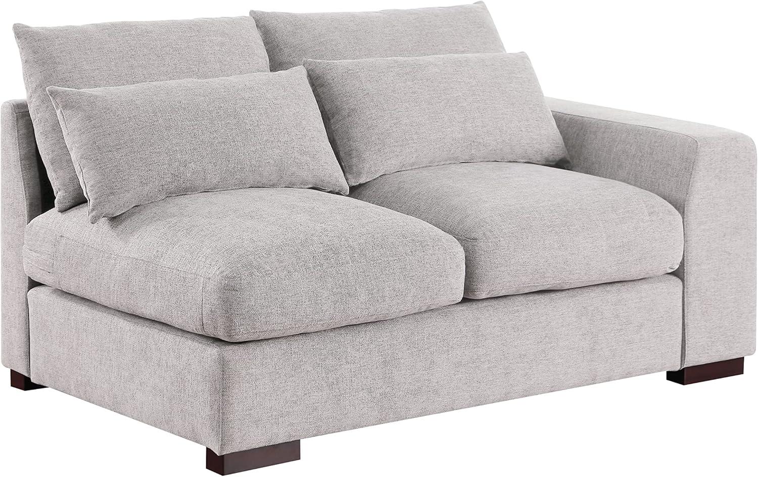 Biaggio Linen Blend Sectional with 2 Ottomans,Sectional Couch