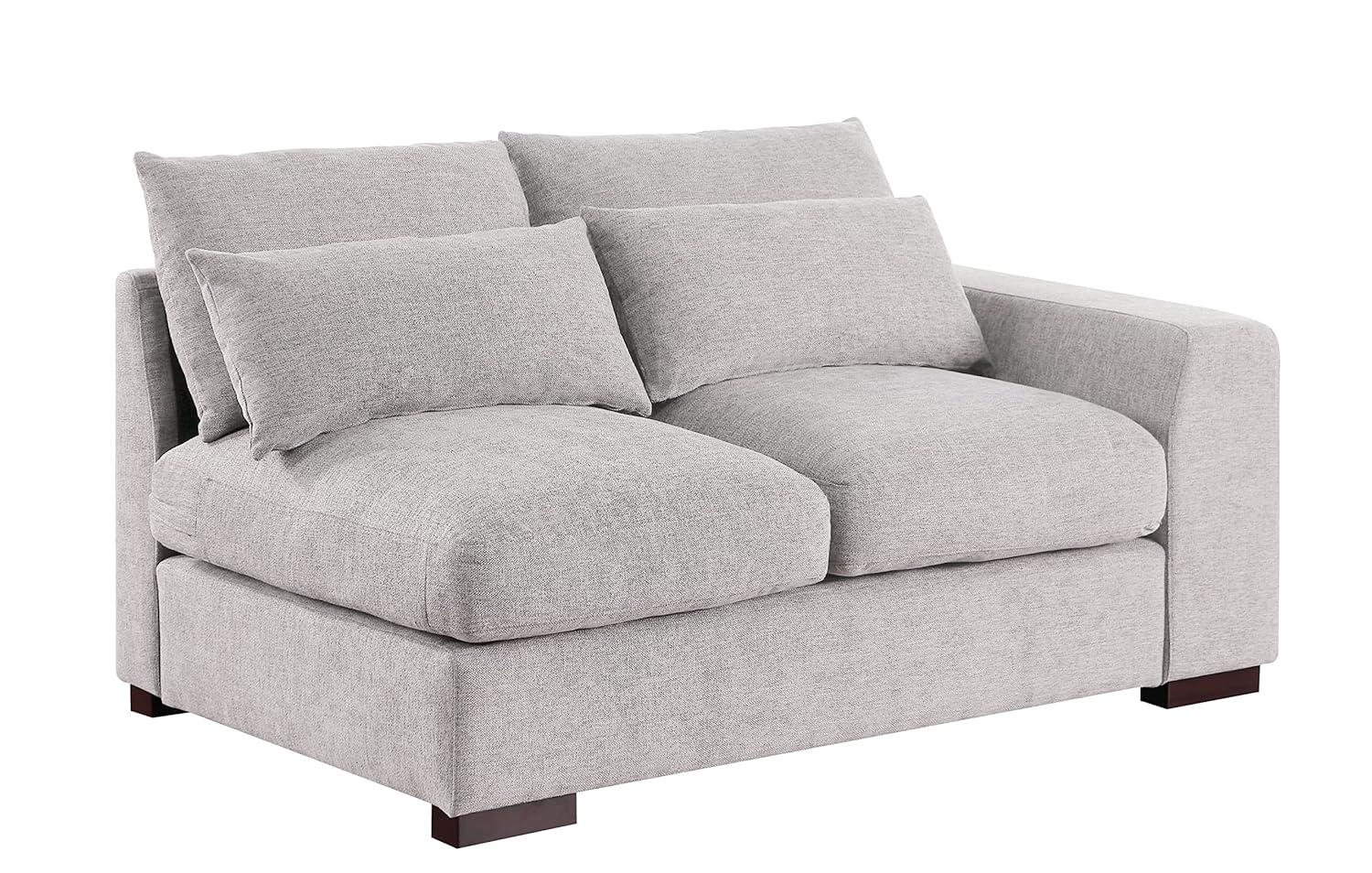 Biaggio Linen Blend Sectional with 2 Ottomans,Sectional Couch