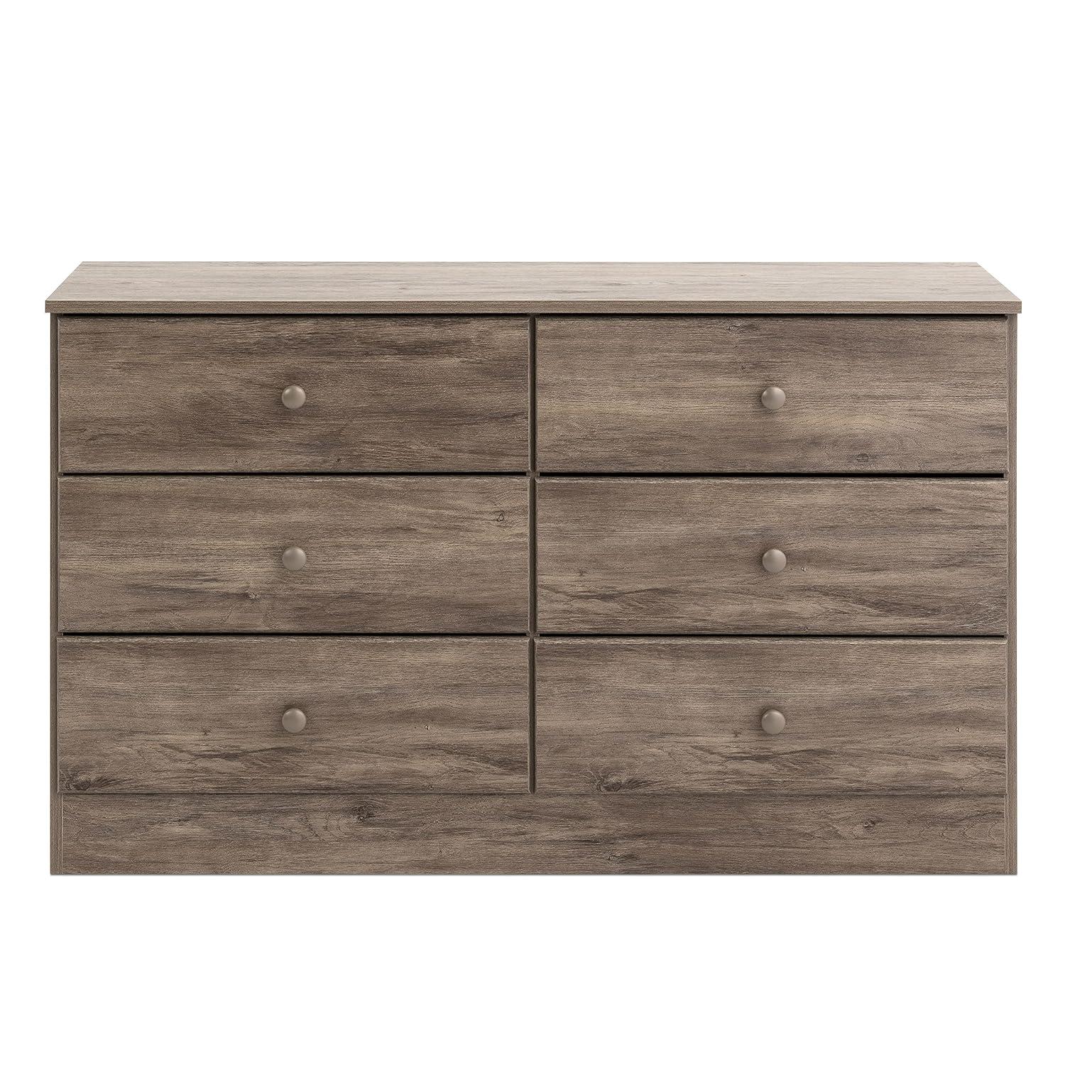 Astrid 6 Drawer Dresser White - Prepac: Laminated Wood Composite, Easy-Glide, Safety Stops