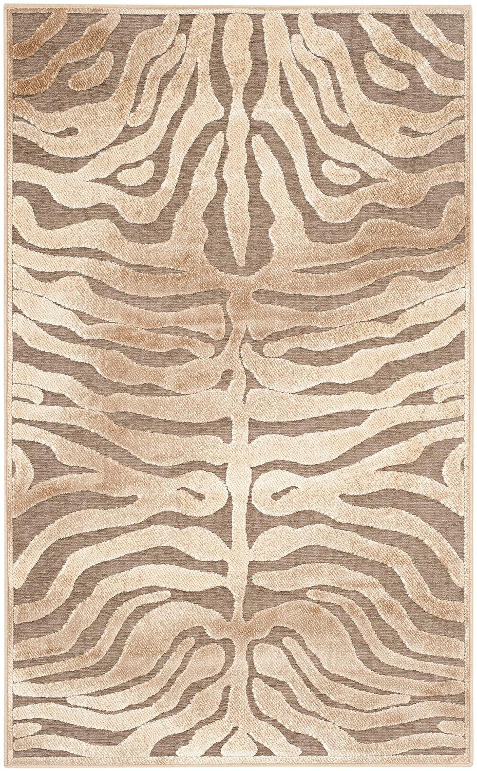 Paradise PAR83 Power Loomed Area Rug - Creme/Brown - 5'3"x7'6" - Safavieh.