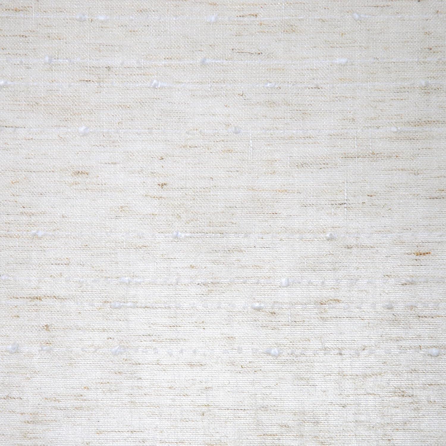 Clean Window Clean Window Aya Textured Slub Stripe Linen Blend Sheer Rod Pocket Kitchen Curtain Valance
