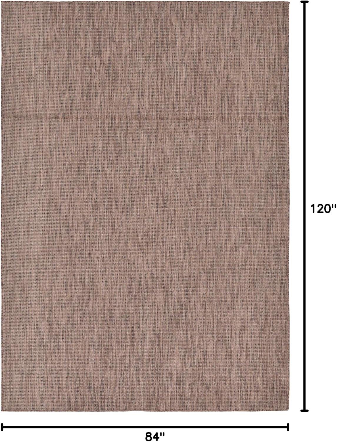 Unique Loom 7' 1 x 10' 0 Rectangle Indoor/Outdoor Solid Light Brown Area Rug