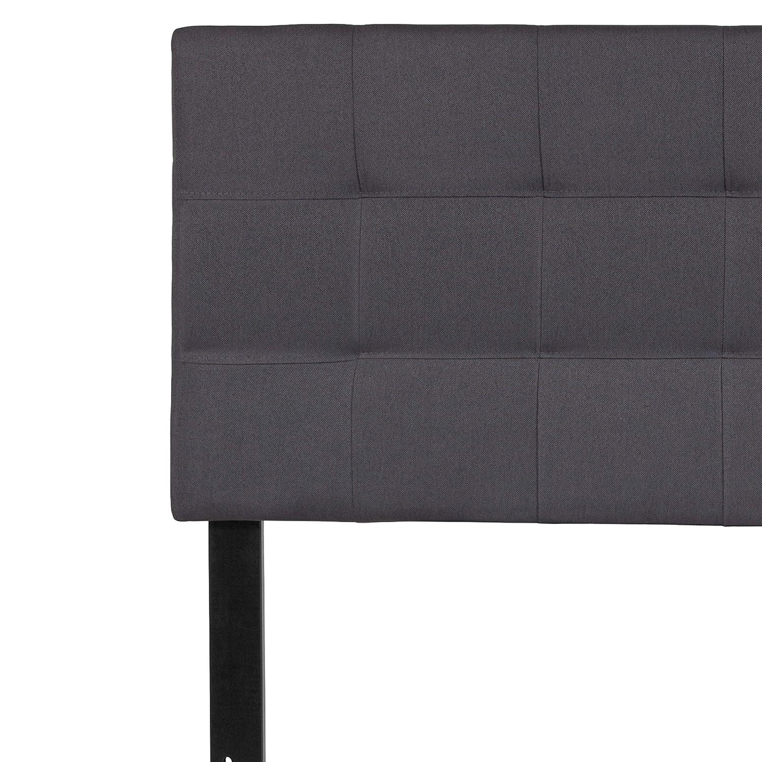 Flash Furniture Bedford Tufted Upholstered Full Size Headboard in Dark Gray Fabric