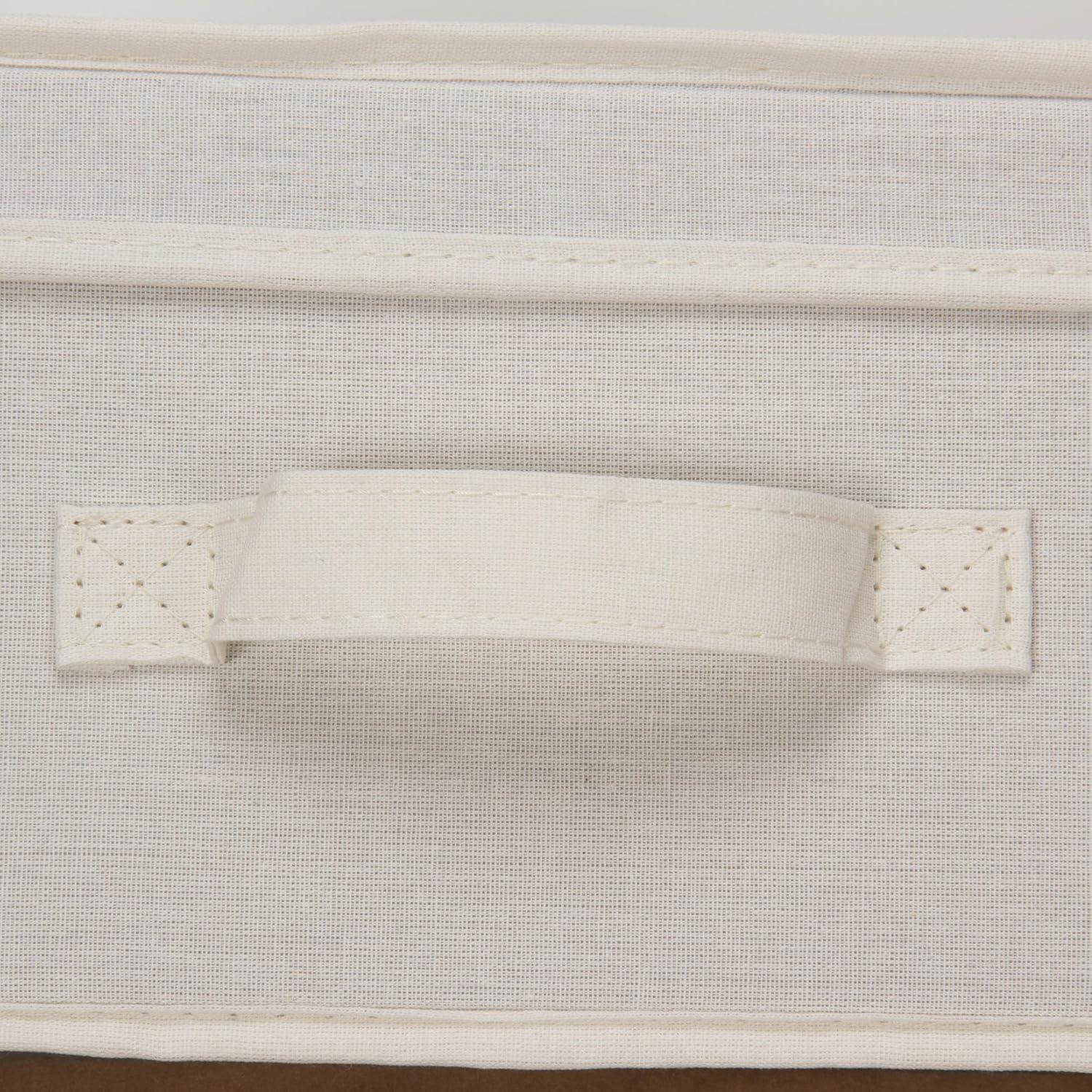 Household Essentials 115 Storage Box with Lid and Handle | Natural Beige Canvas | Jumbo