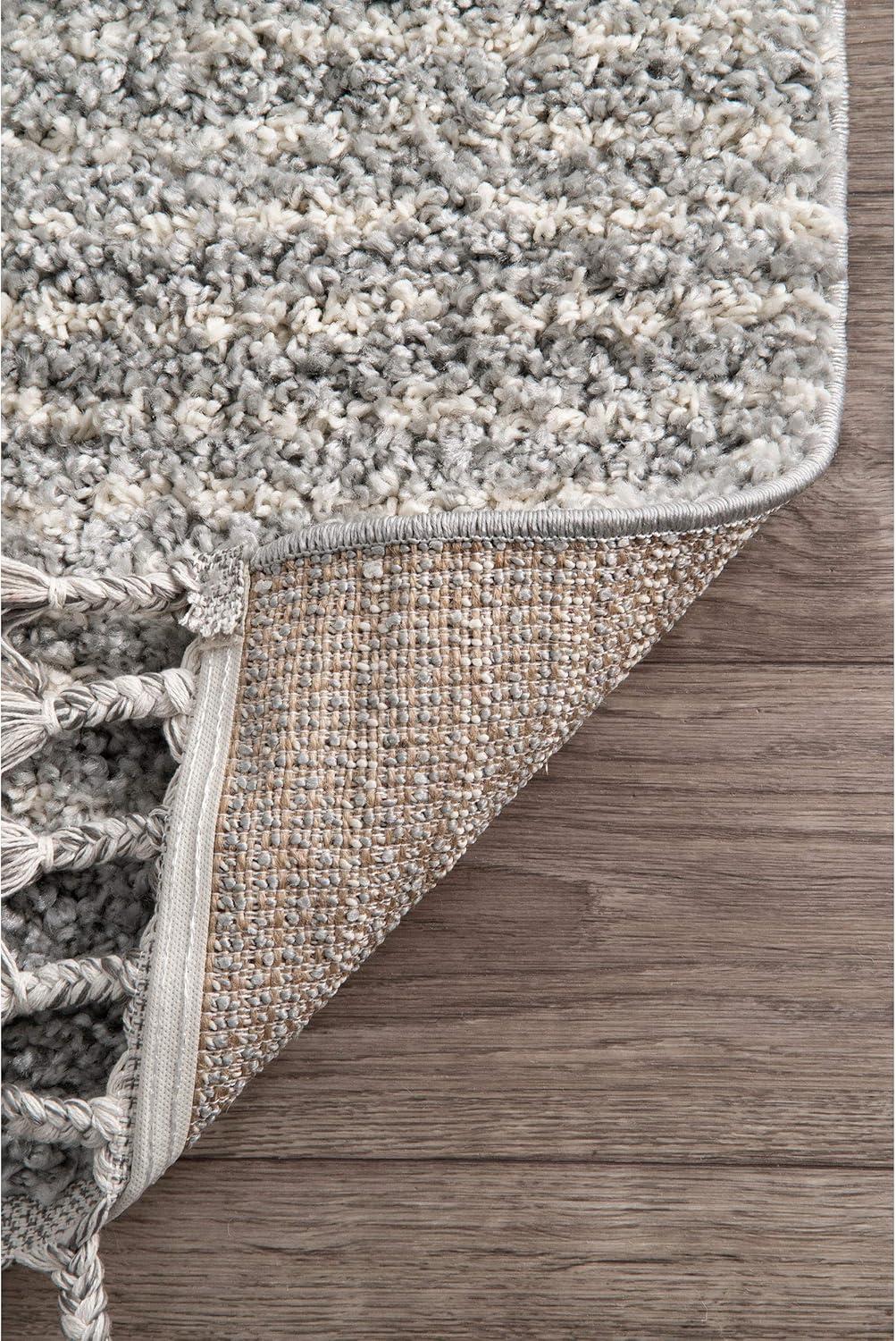 Gray Diamond Braided Shag 4' x 6' Synthetic Area Rug