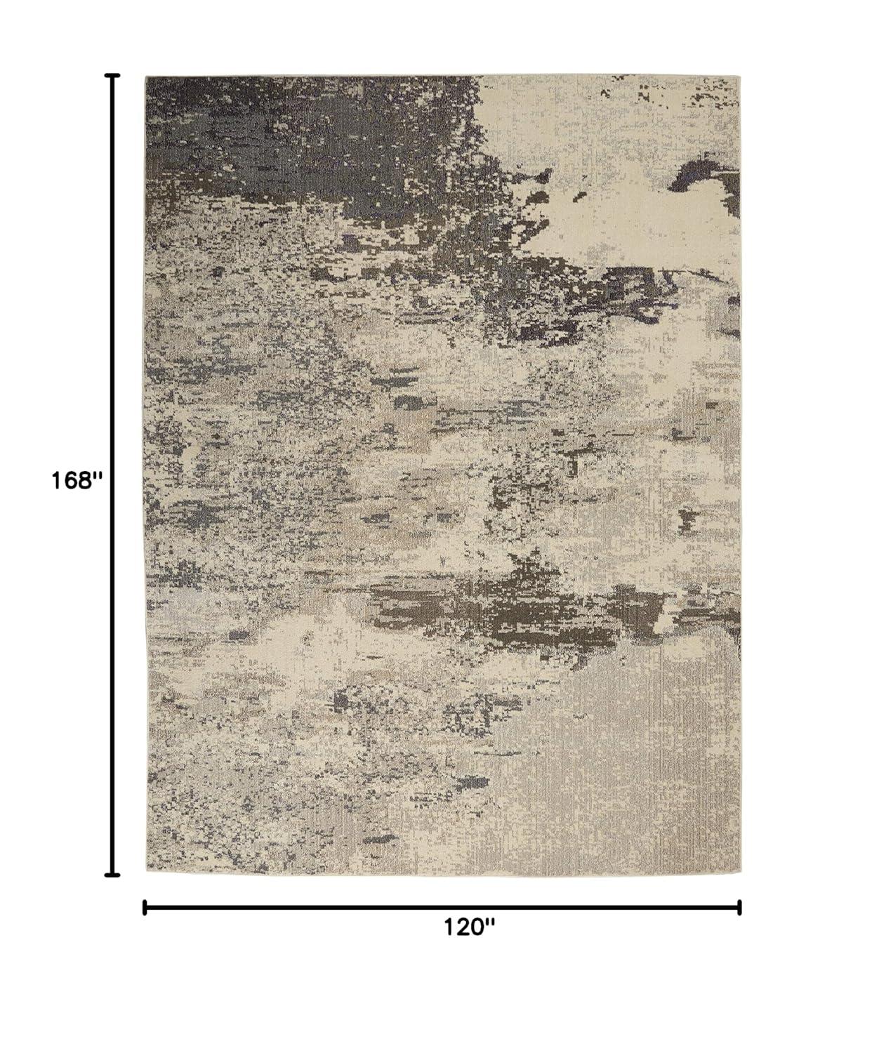 Nourison Celestial CES02 Indoor only Area Rug - Ivory/Grey 10' x 14'