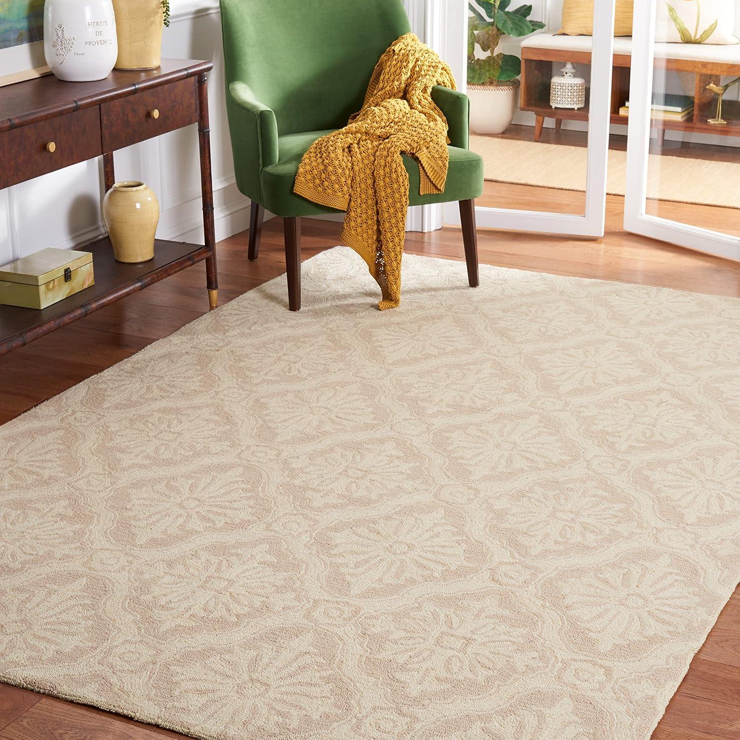 Taran Hand-Hooked Creme Area Rug