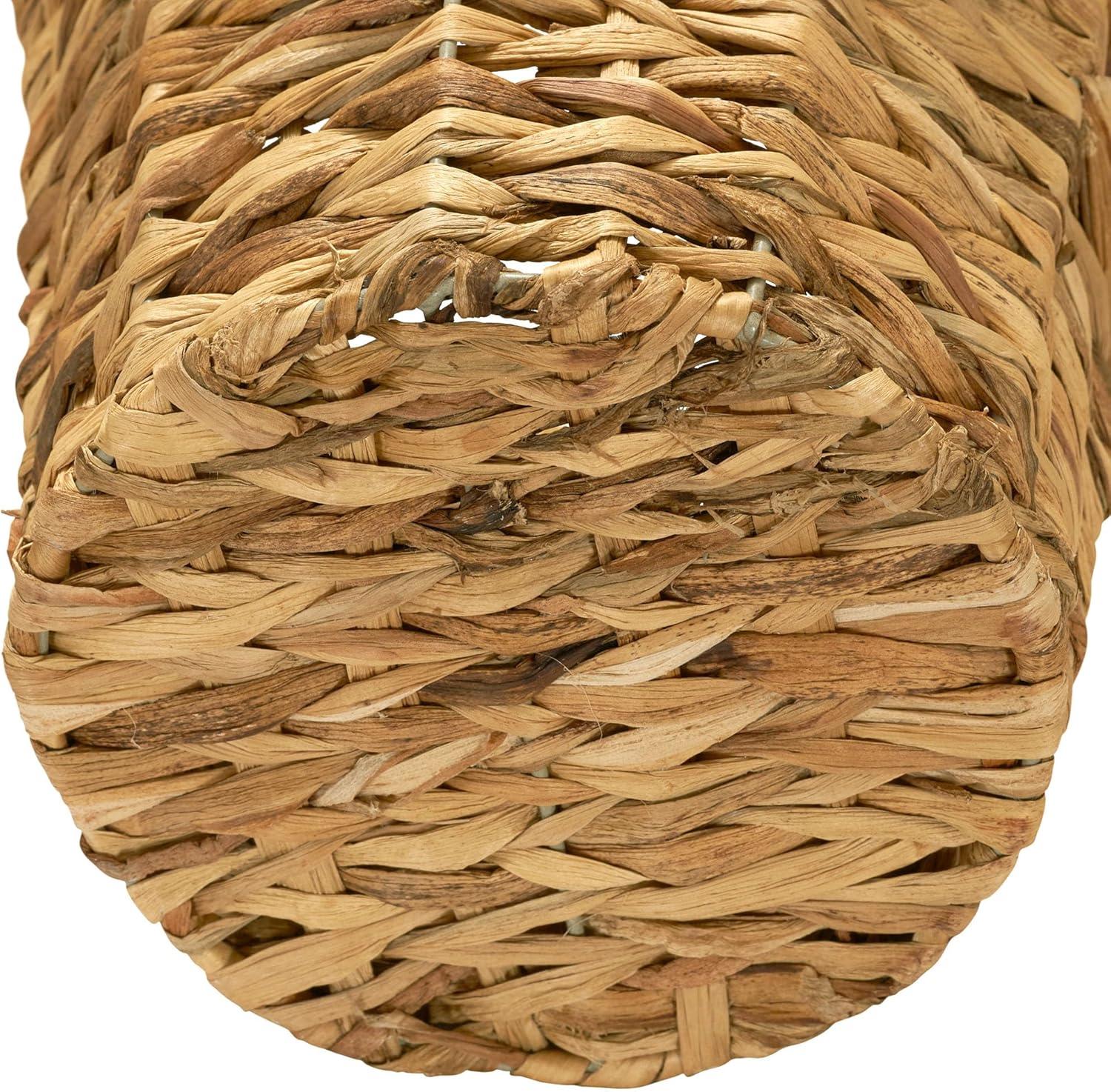 Wicker Waste Basket, Woven Leaf Basket with Wire Frame