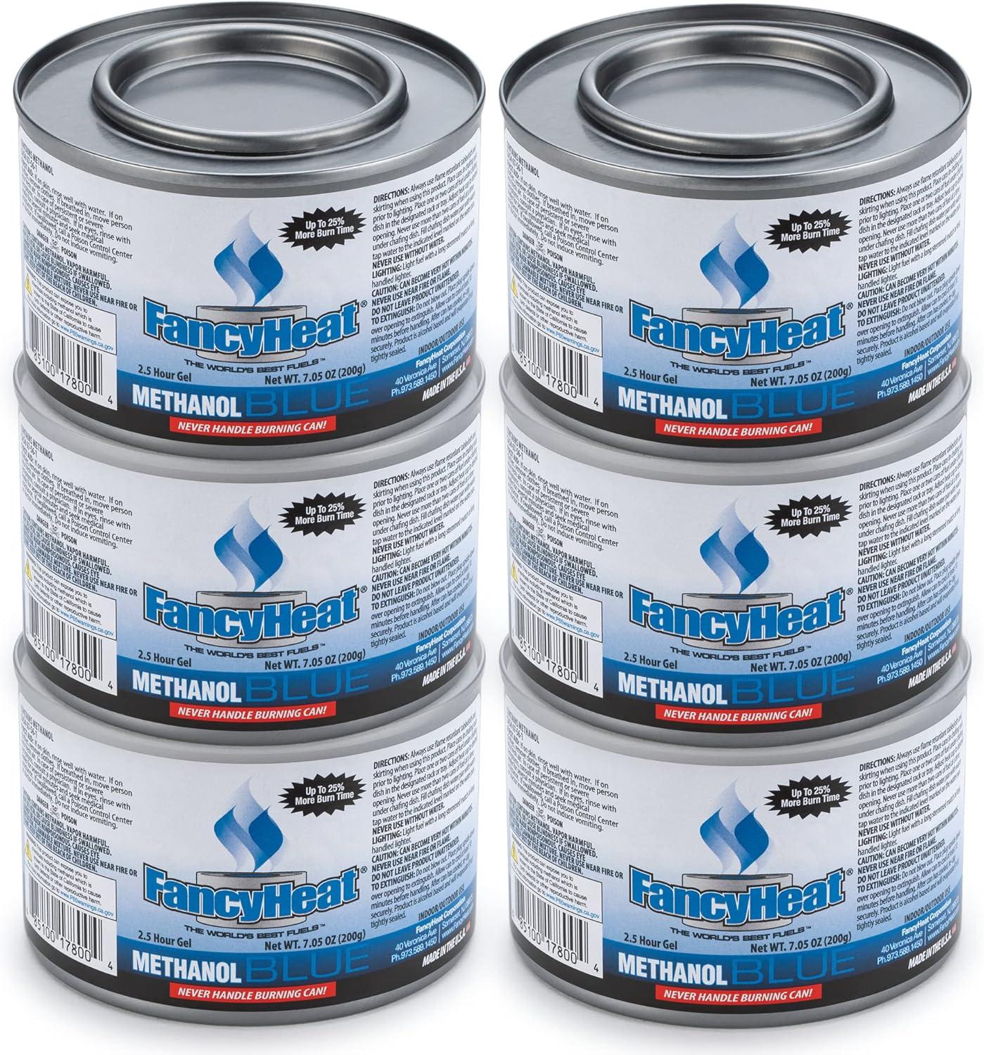 Food Warmer Gel Cans for Chafing Dish 6 Cans Diplastible Chafing Burners to Keep Food Warm 2.5 Hours