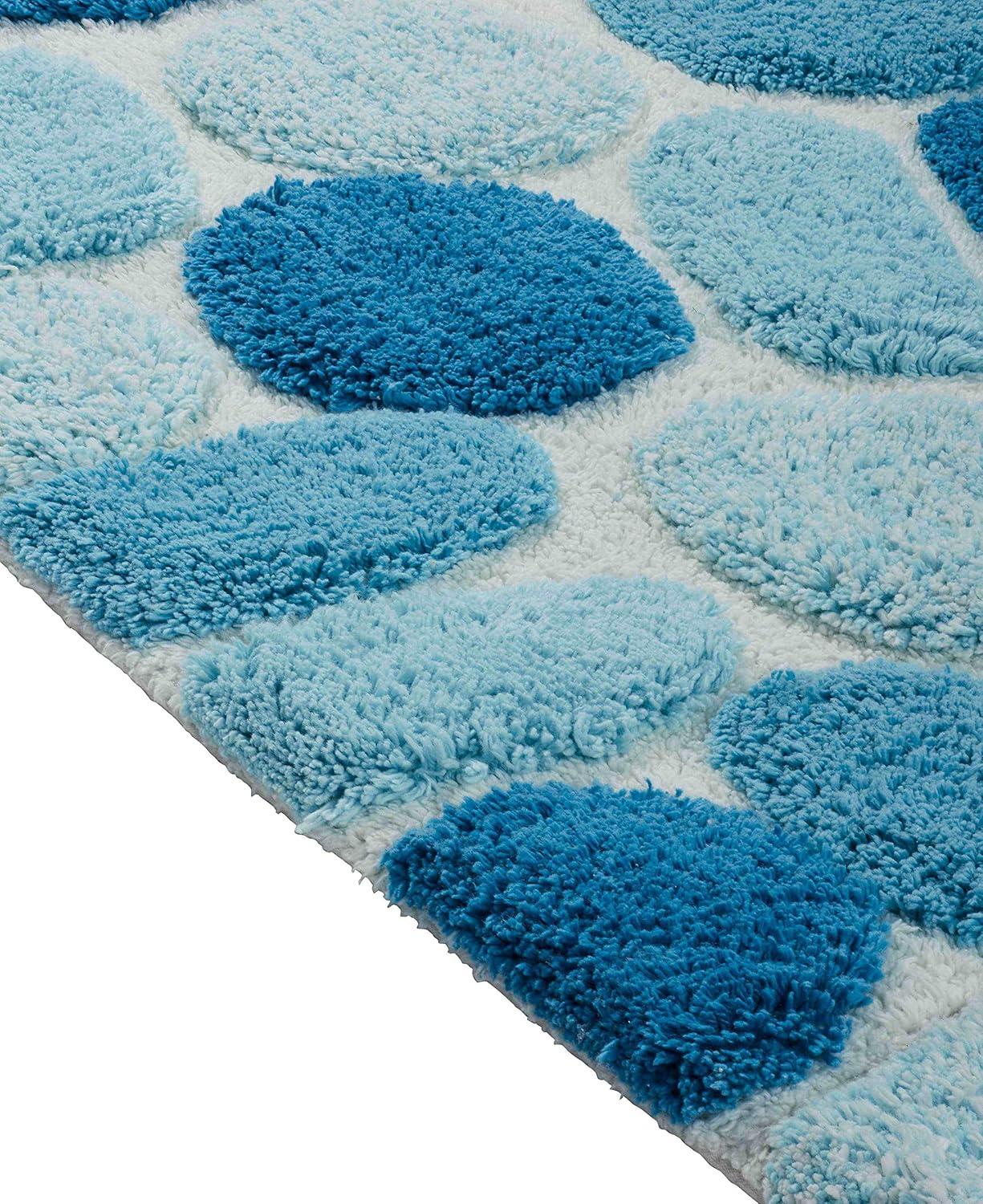 Chesapeake Pebbles 2 pc Arctic Blue Bath Rug Set (21"x34" & 24"x40")