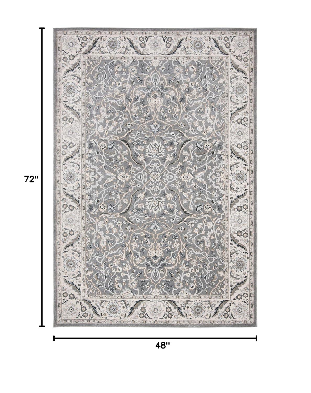 Isabella ISA912 Power Loomed Area Rug - Grey/Dark Grey - 4'x6' - Safavieh.