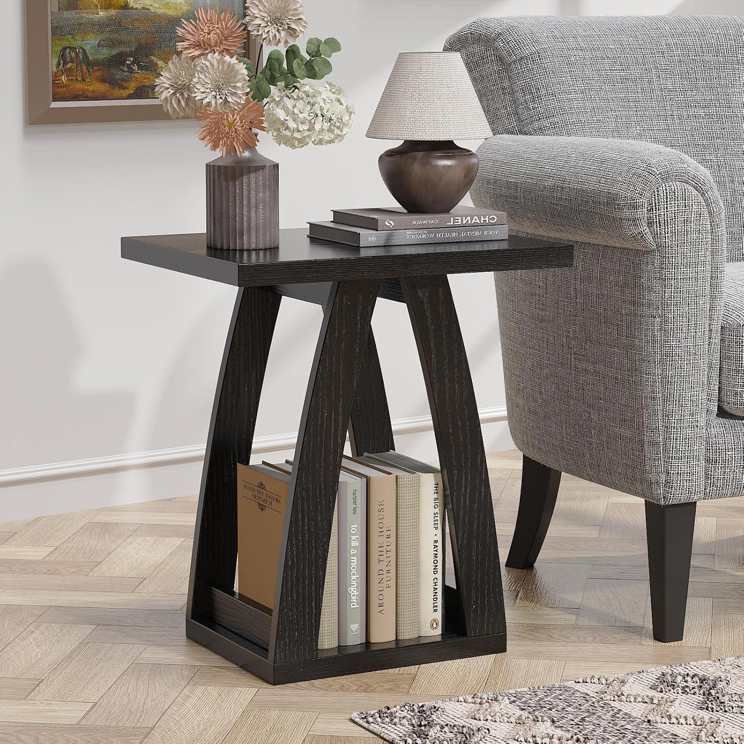 End Table Set of 2, Side Table, Nightstand, Sofa Side Table with Shelf, Modern End Table for Living Room, Bedroom