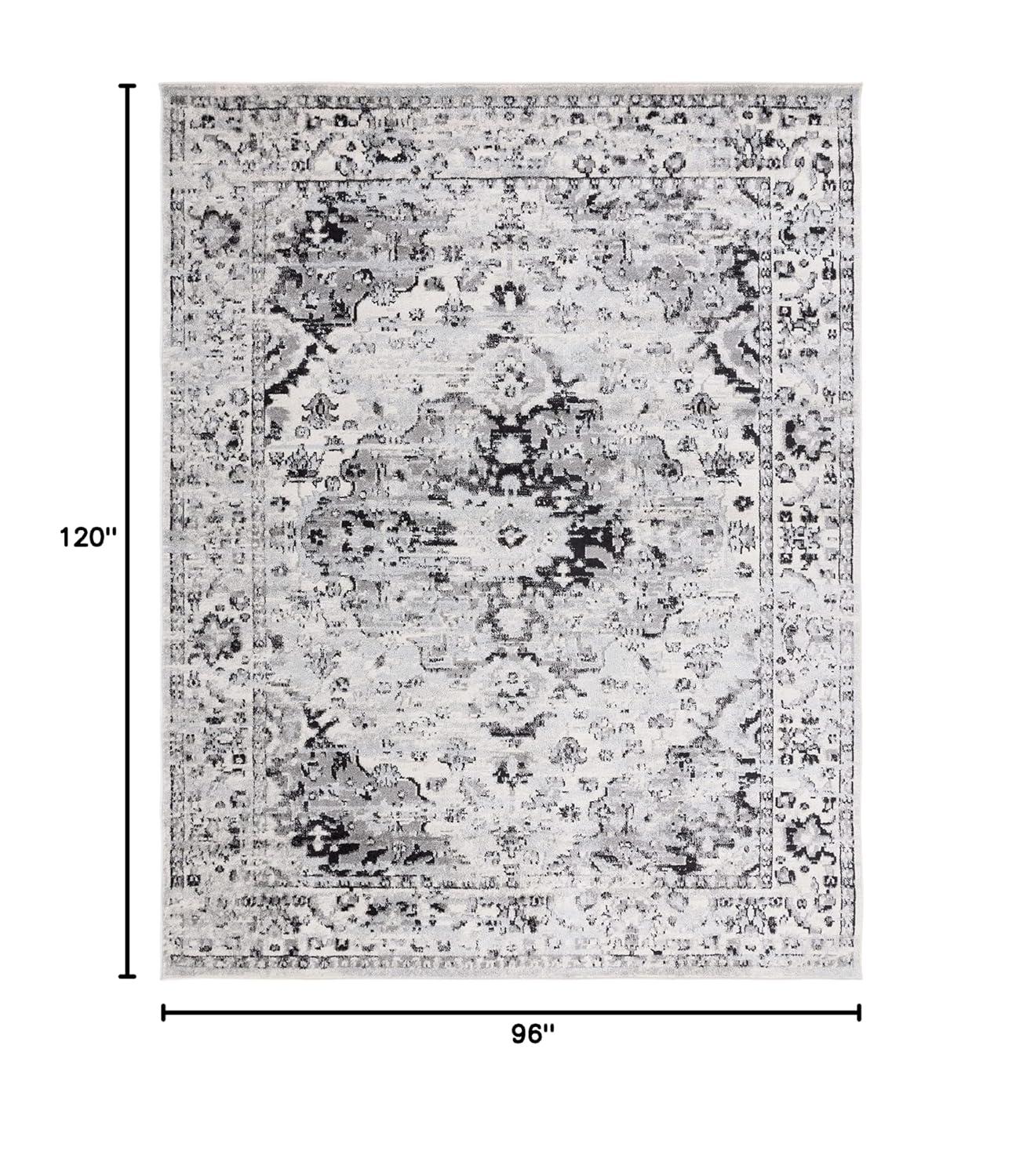 Madison MAD154 Power Loomed Indoor Area Rug - Grey/Black - 8'x10' - Safavieh