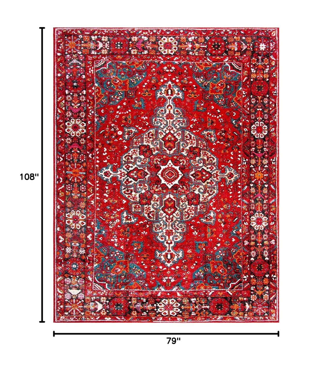 Vintage Hamadan VTH222 Power Loomed Indoor Area Rug - Red/Multi - 6'7"x9' - Safavieh