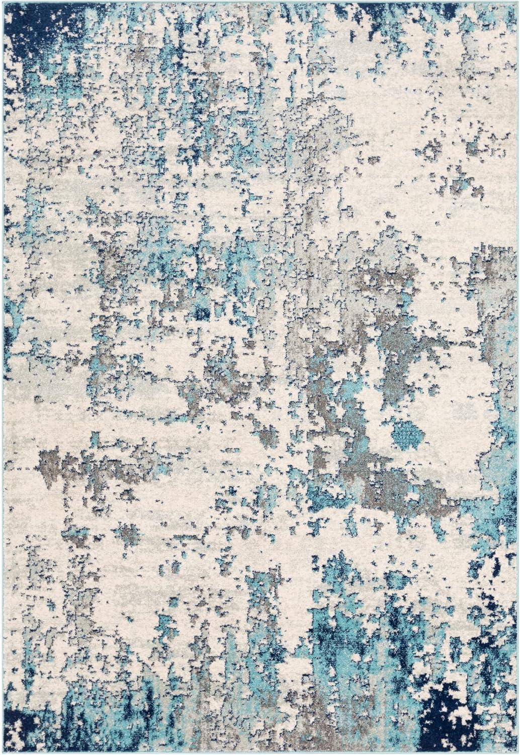 Livabliss Sunderland Modern Abstract Area Rug,5'3" x 7'3",Blue