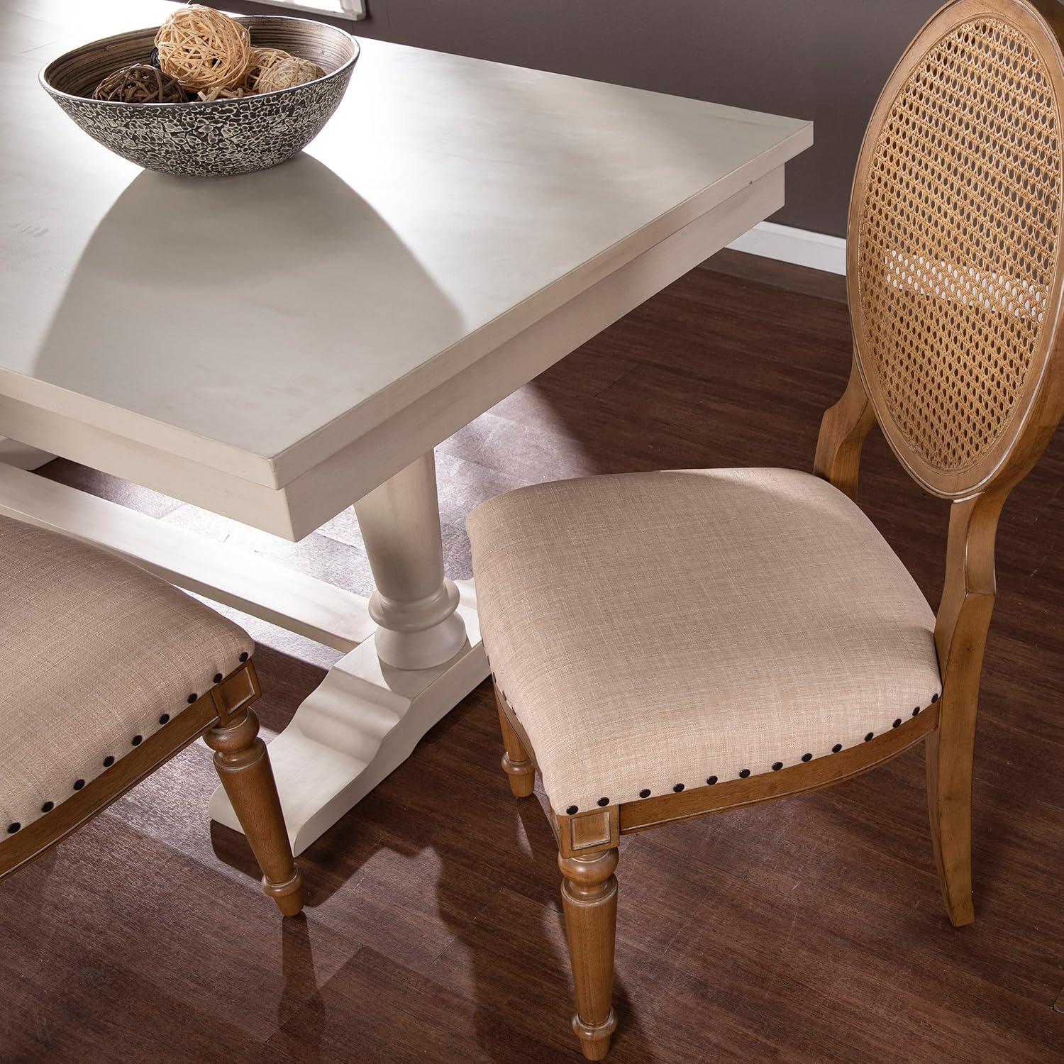 SEI Furniture Kippview 19.5"H Upholstered Dining Chair Natural/Cream (Set of 2)