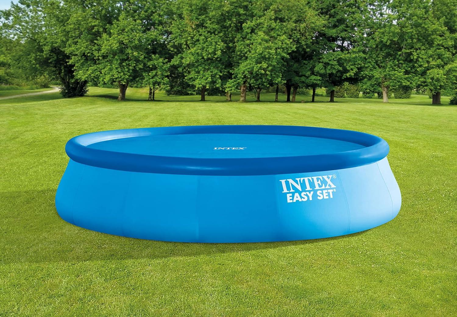 Intex Intex 29024E 16 Foot Above Ground Swimming Pool Solar Cover With Carry Bag, Blue