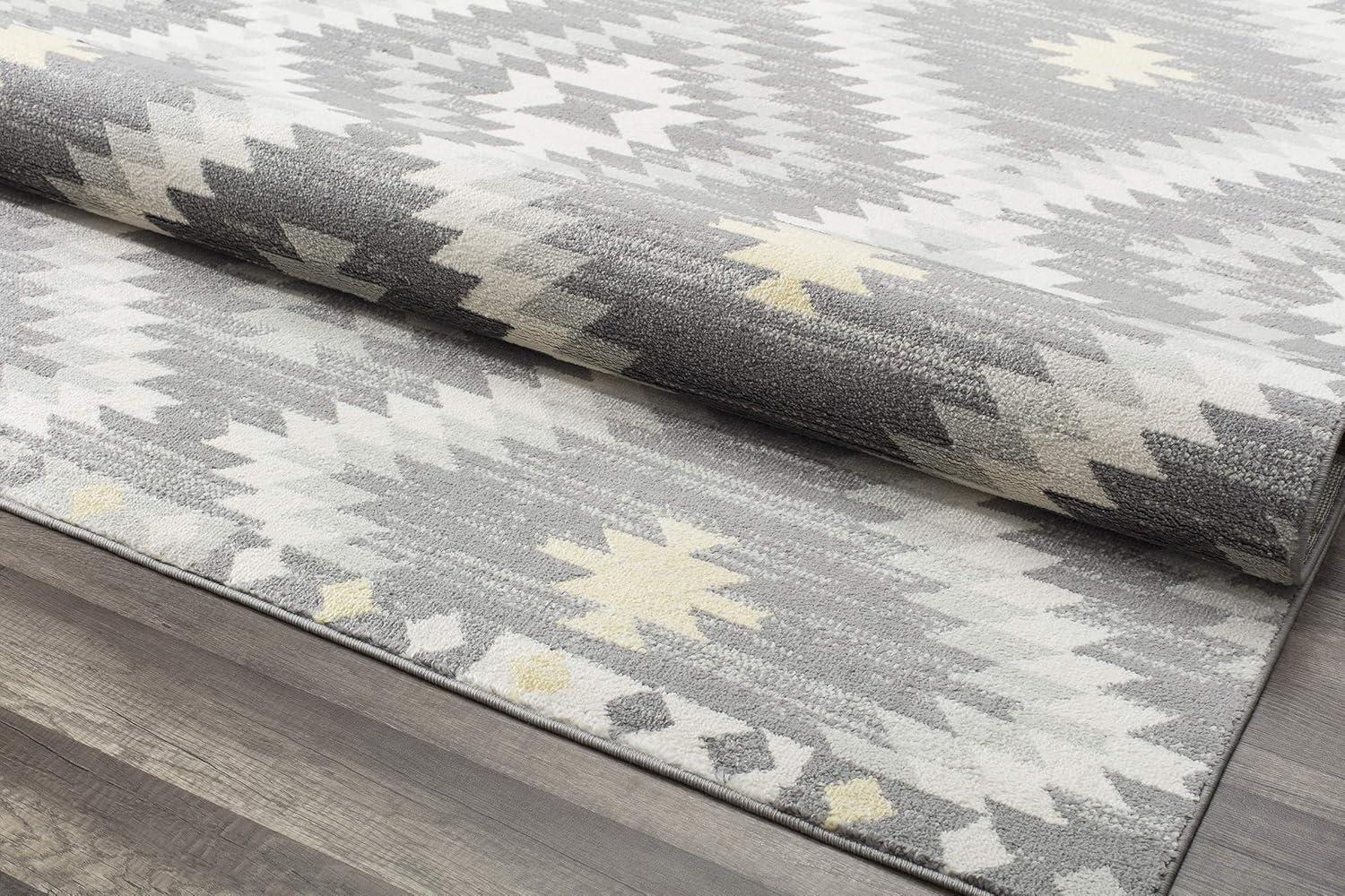 Gray Diamond Flat Woven Synthetic 8' x 10' Area Rug