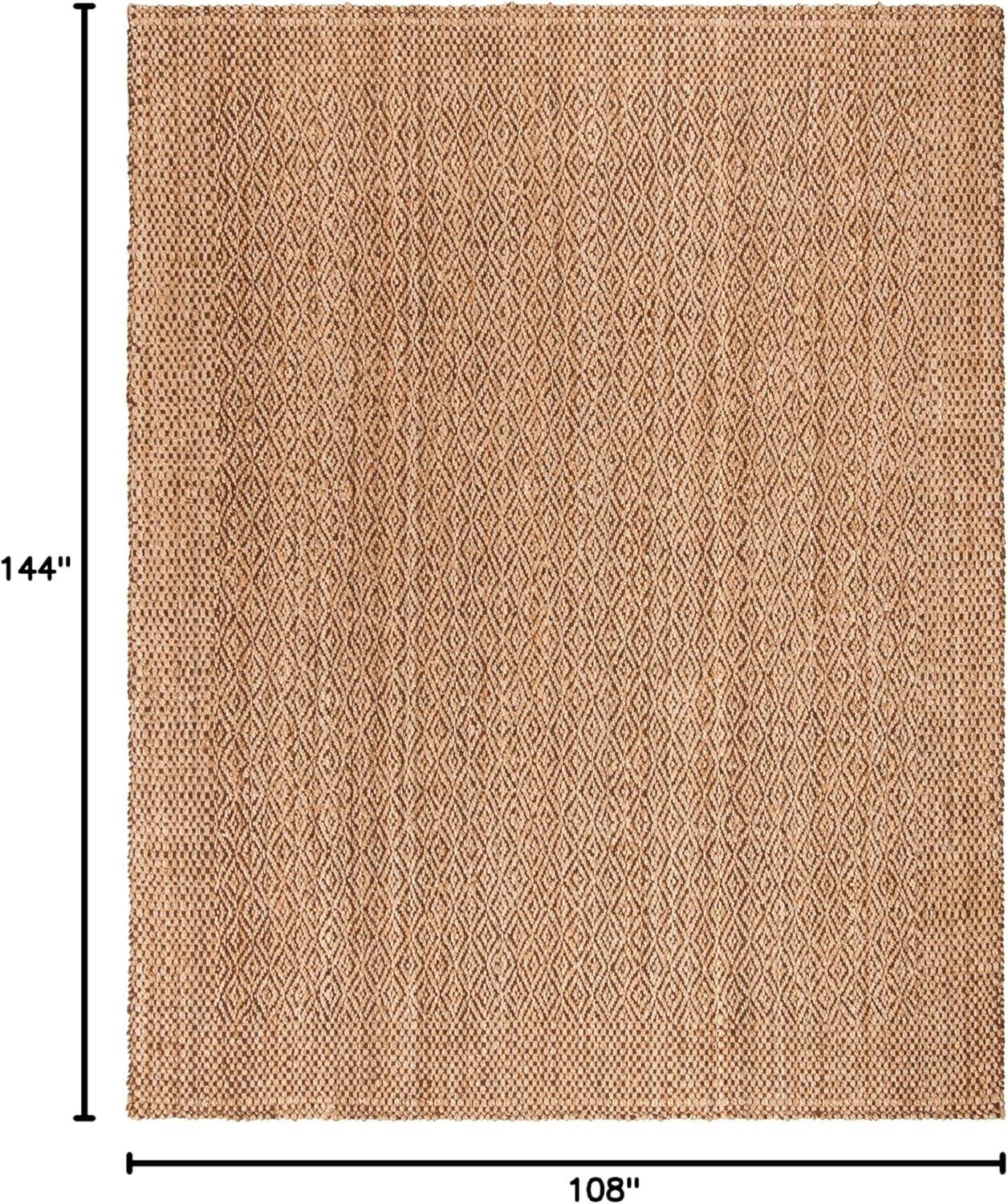 SAFAVIEH Natural Fiber Doreen Geometric Jute Area Rug, Natural/Brown, 9' x 12'