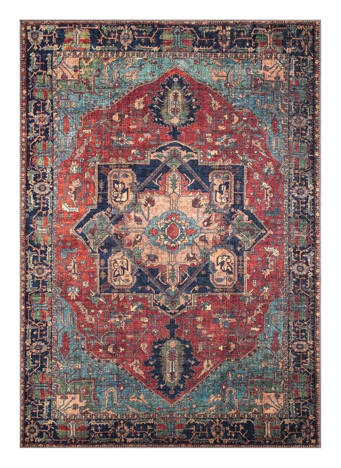 Keen Home Design Machine Washable Area Rugs with Non-slip Backing, Ideal for Hallway, Living Room, Bedroom, Kitchen and Laundry Room, Vintage Moroccan and Low Pile Rug ( 3' x 5' )