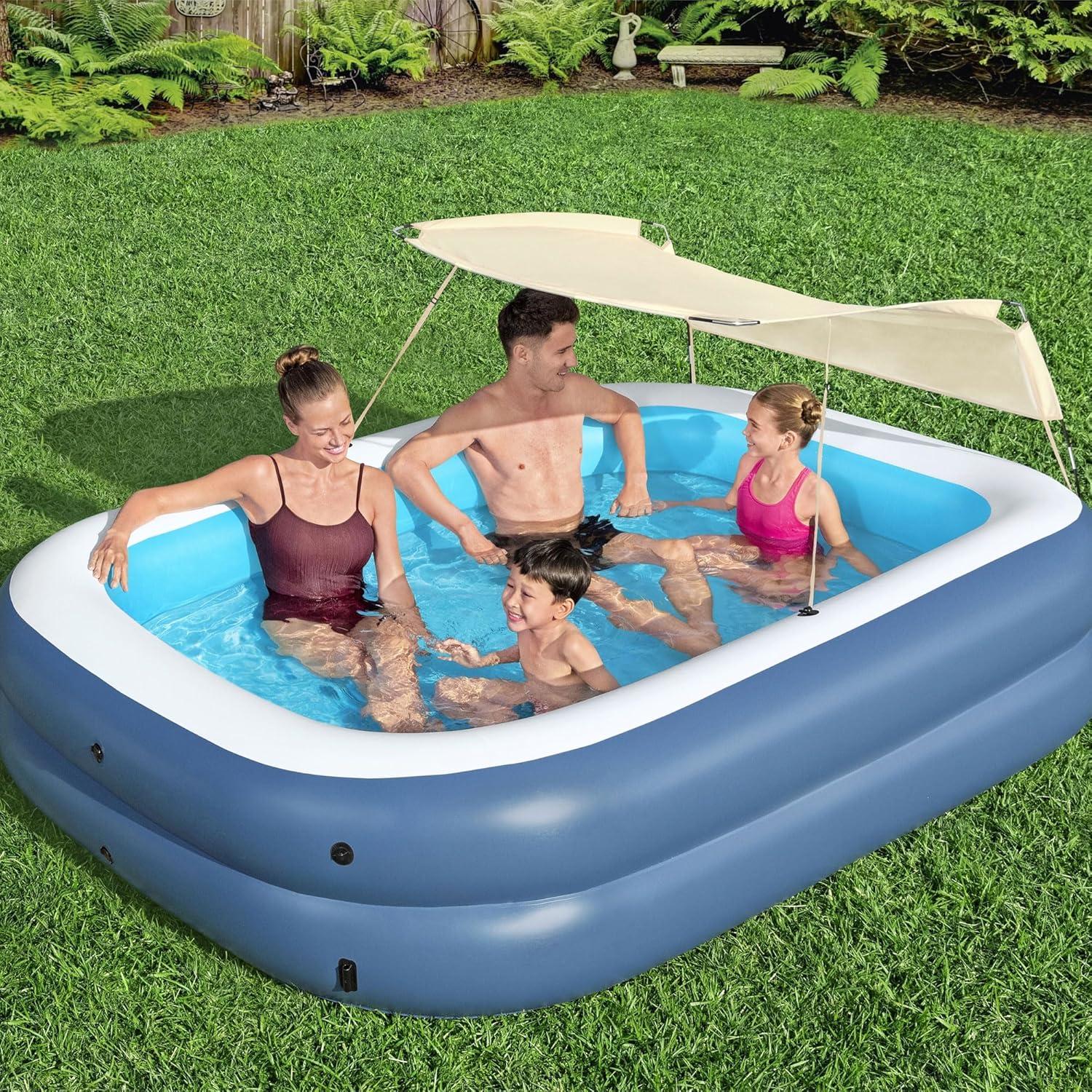 Bestway Plastic Rectangle Inflatable Pool 55'' H x 70'' W x 100'' L