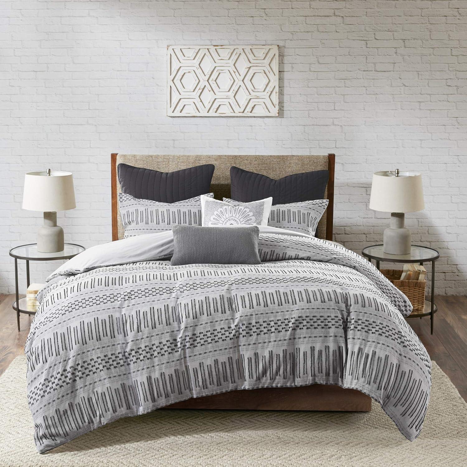 3pc Rhea Cotton Jacquard Duvet Cover & Sham Mini Set