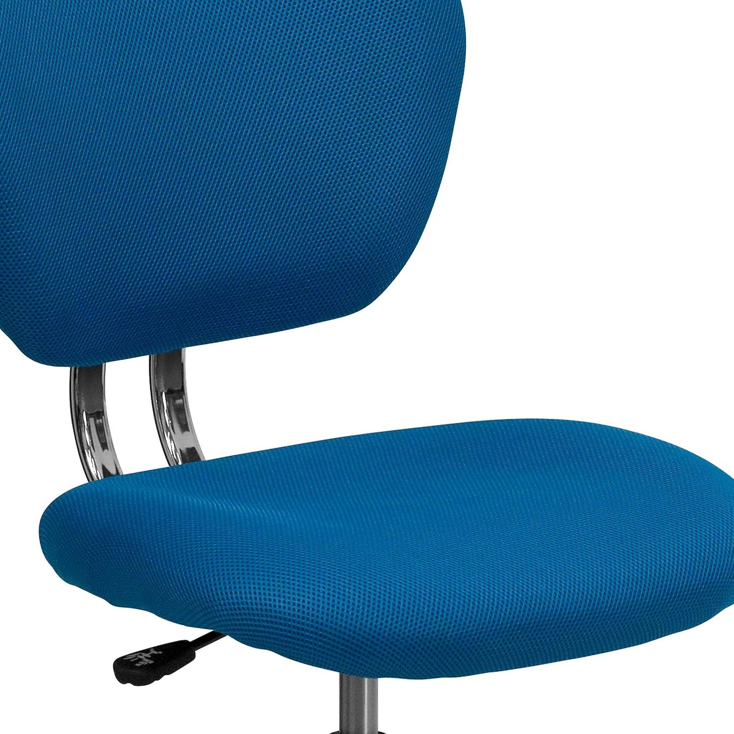 Turquoise Mesh Mid-Back Ergonomic Swivel Task Chair