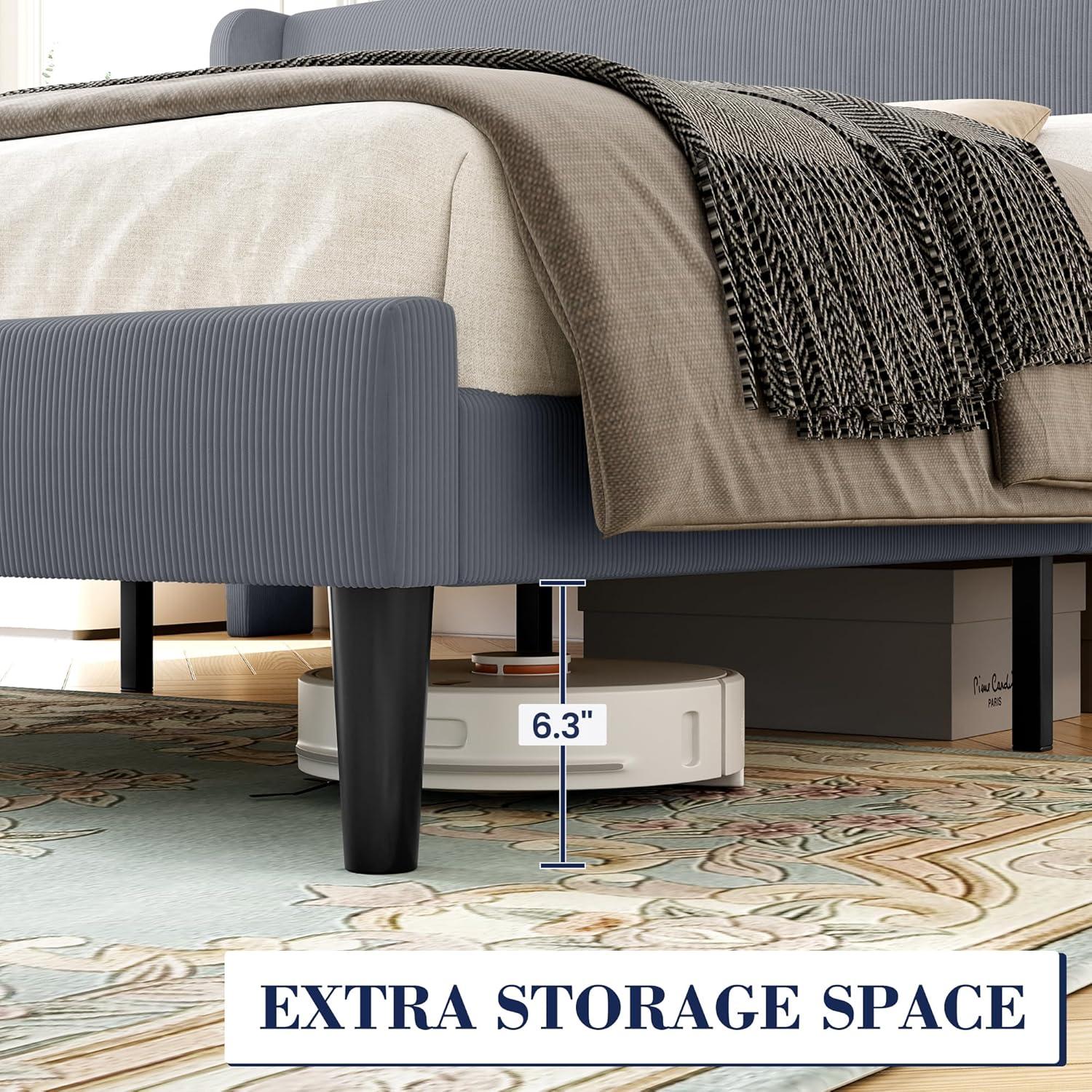 Ebern Designs Upholstered Bed Frame with Wingback Headboard, Luxurious Velvet Upholstery Platform Bed, Wooden Slat Support - Box Spring Optional,Easy Assembly