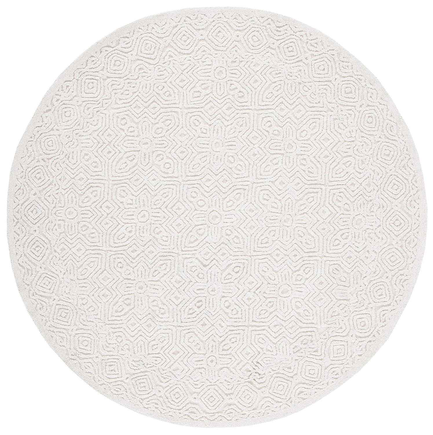 Textural TXT101 Hand Tufted Indoor Accent Rug - Ivory - 4'x4' - Safavieh