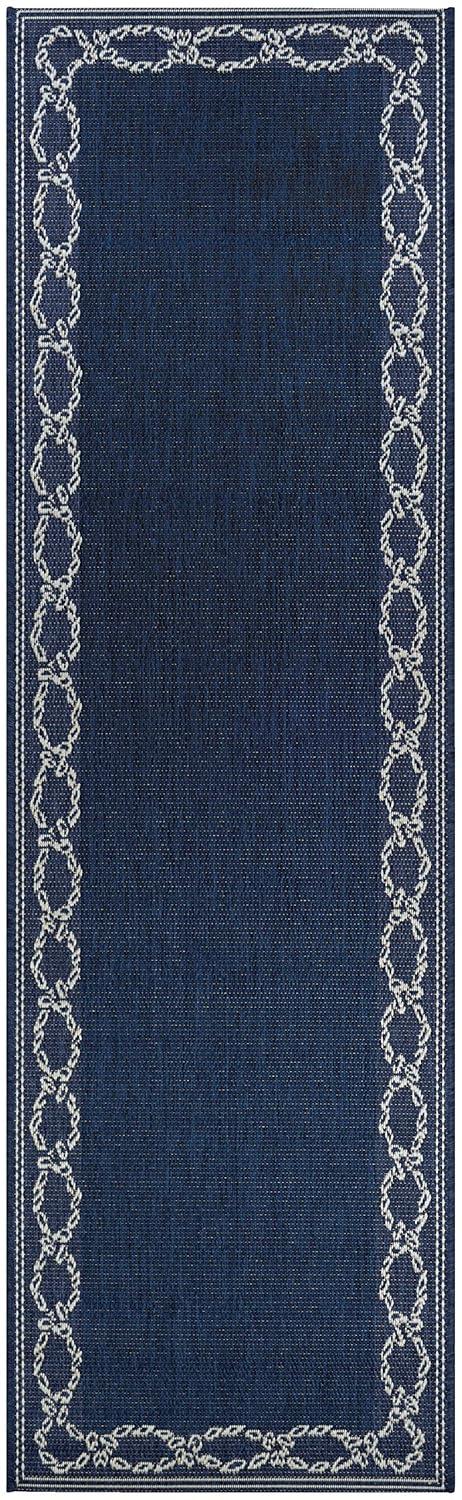 Couristan Recife Rope Knot Area Rug, 7'6" x 10'9", Ivory-Indigo