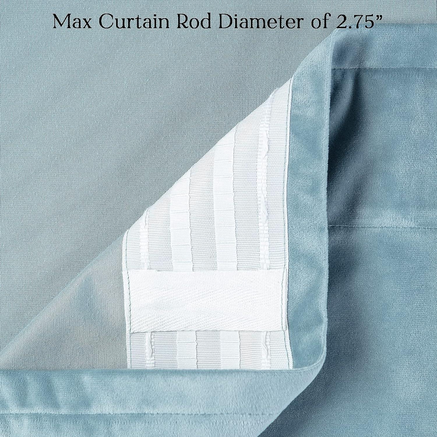 Chanasya 2pk Solid Velvet Room Darkening Window Curtain Panels - Set of 2 - 52 x 63 Inches Long - Slate Blue