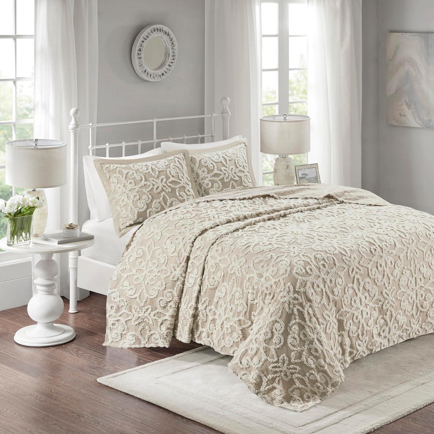 Kelly Clarkson Home Emberly Tufted 100% Cotton Sateen Coverlet Set in Farmhouse Style