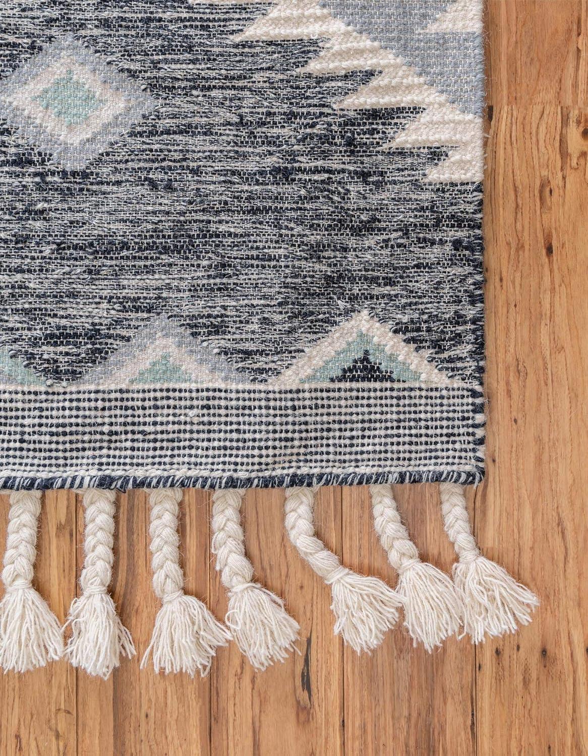 Unique Loom 5' 1 x 8' 0 Mesa Papago Dark Blue Area Rug