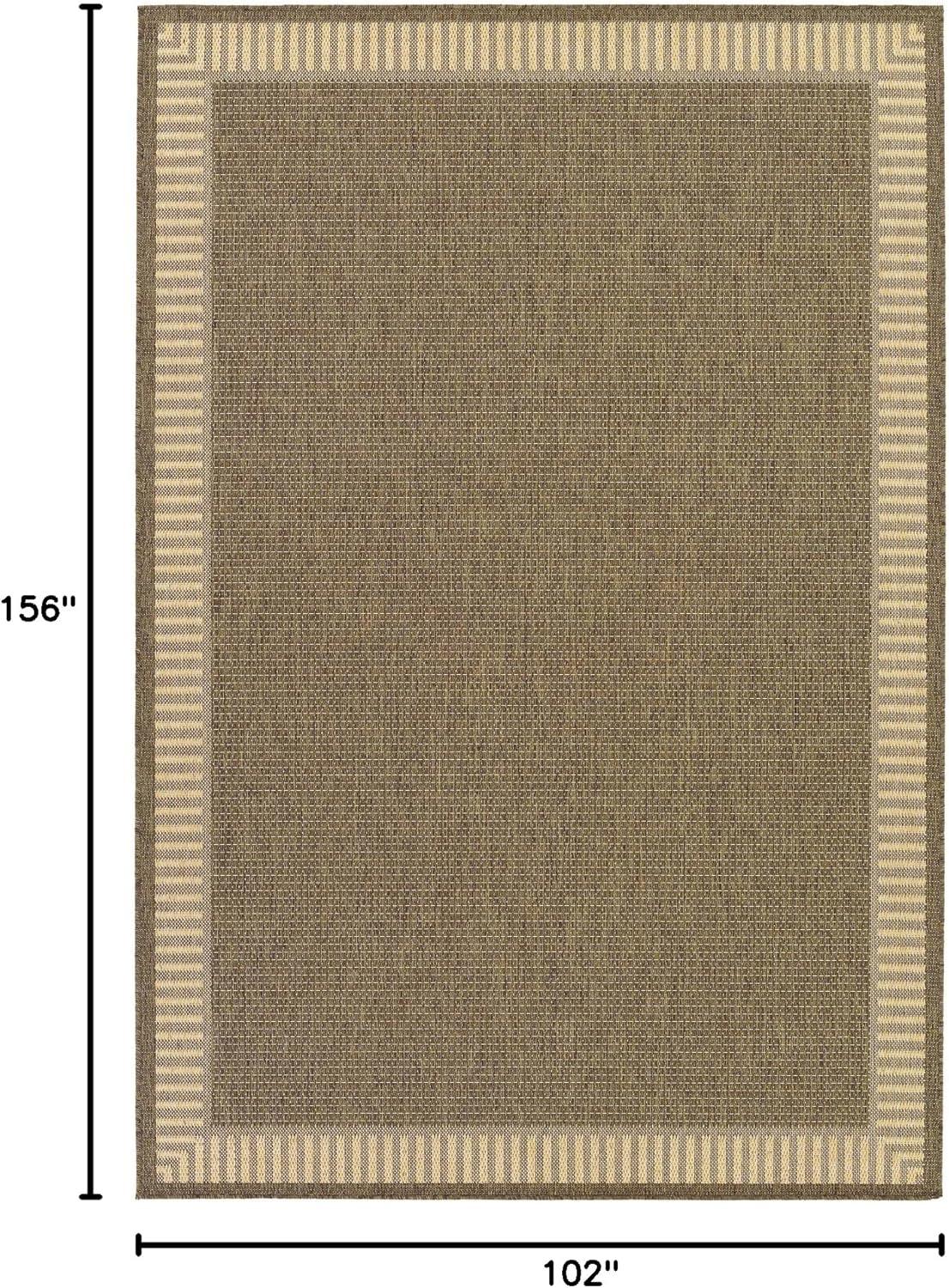 Couristan Recife Wicker Stitch Area Rug, 8'6" x 13', Cocoa-Natural