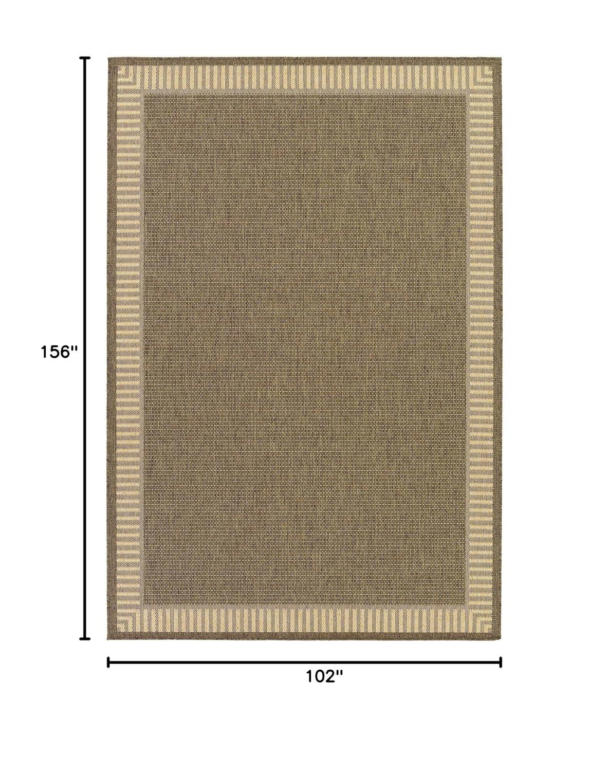 Couristan Recife Wicker Stitch Area Rug, 8'6" x 13', Cocoa-Natural