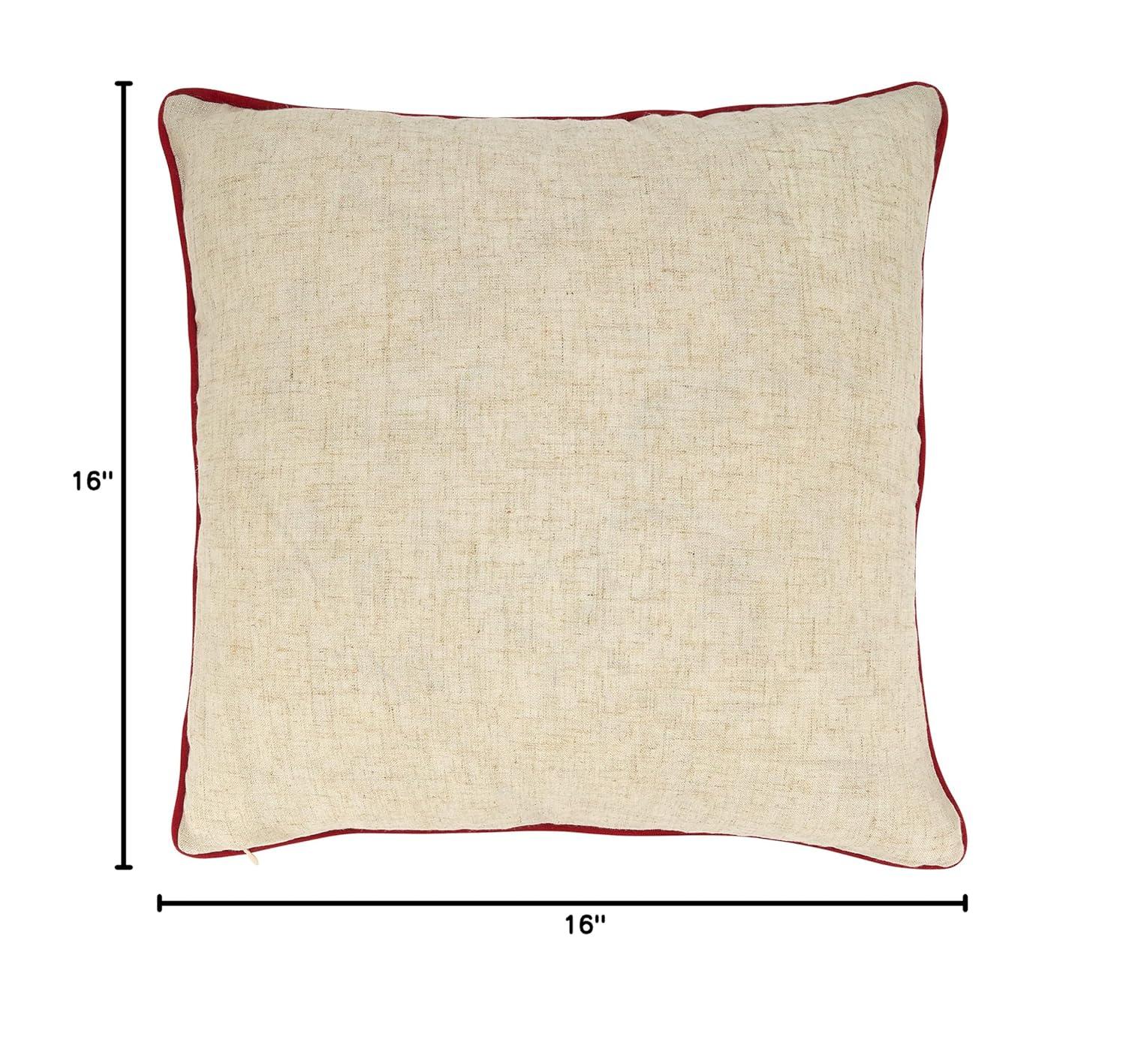 Saro Holly Wreath Collection Floral Throw Pillow
