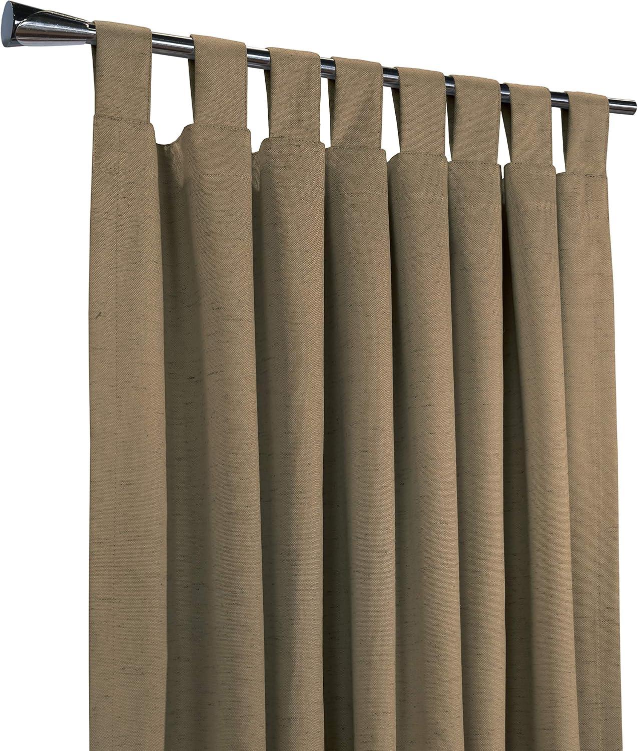 Vienna Total Blackout Foamback Tab Top Curtain Panel Pair each 52" x 63" in Pebble