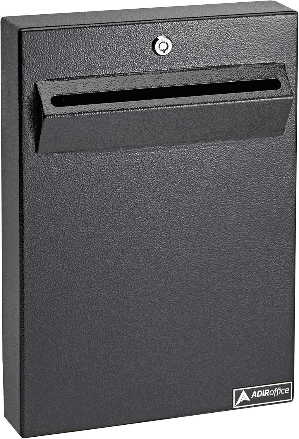 Black Heavy Gauge Steel Wall Mounted Lockable Drop Box