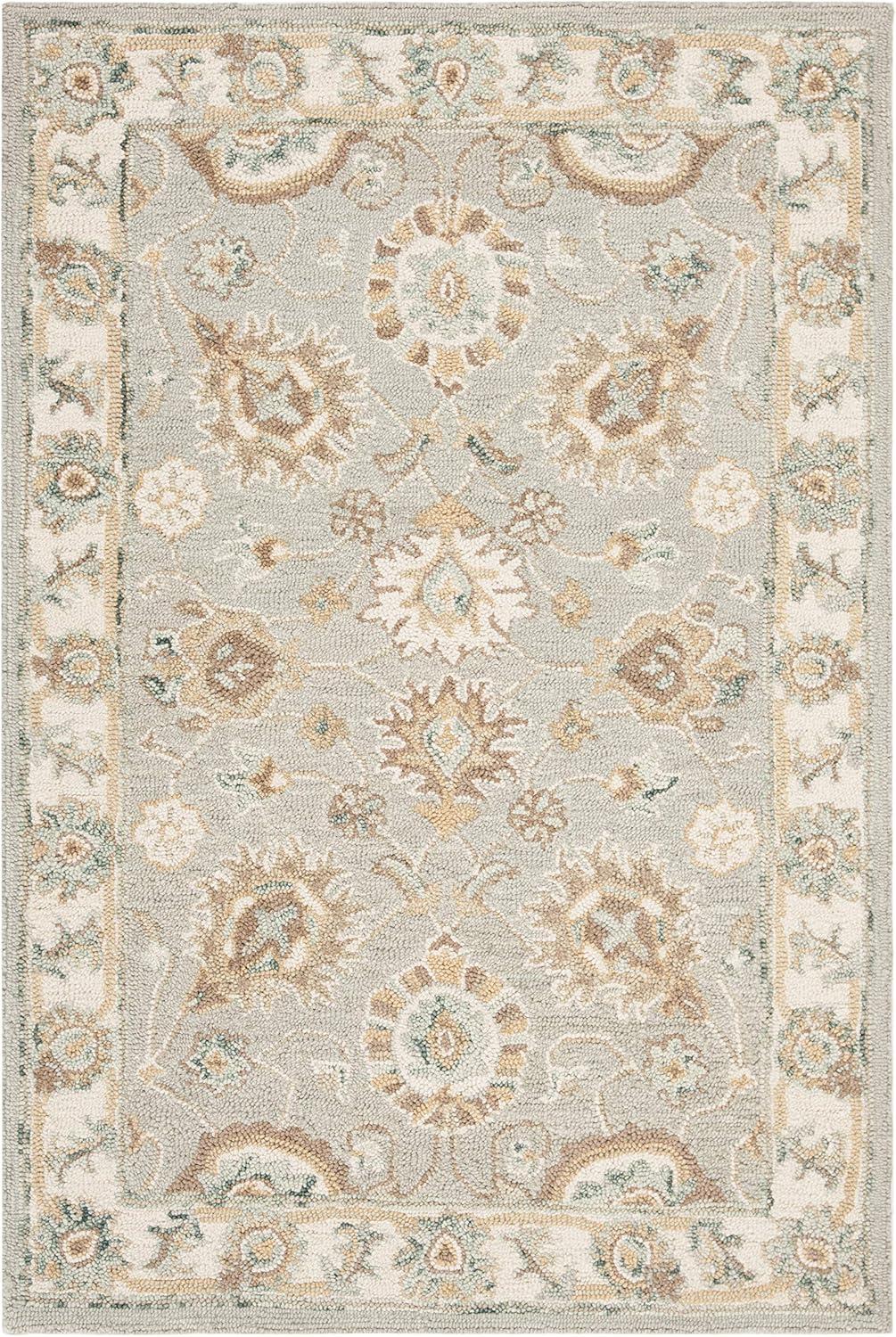 Blossom BLM702 Hand Tufted Area Rug - Grey/Multi - 4'x6' - Safavieh.