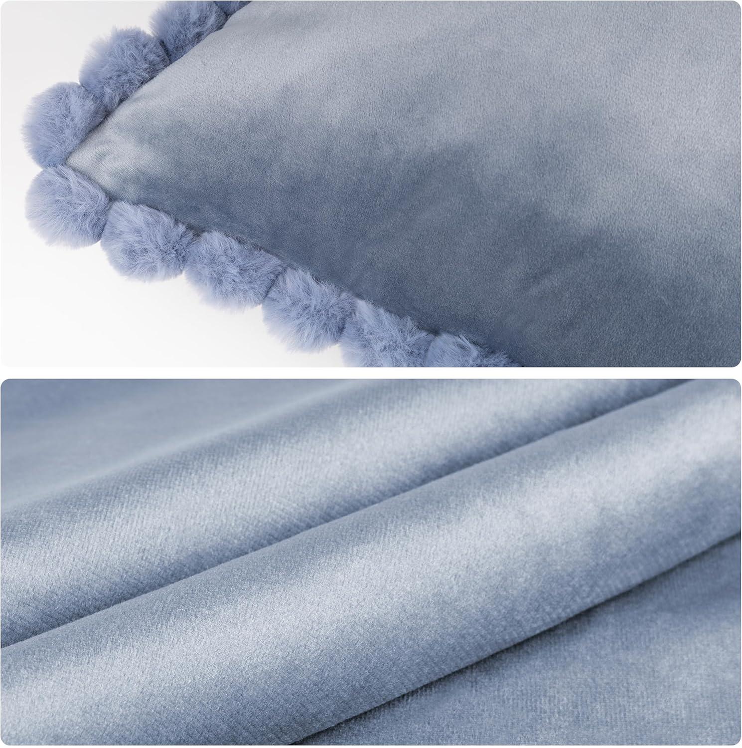 Deconovo Deconovo Pom-poms Velvet Reversible Pillow Cover (Set of 2)