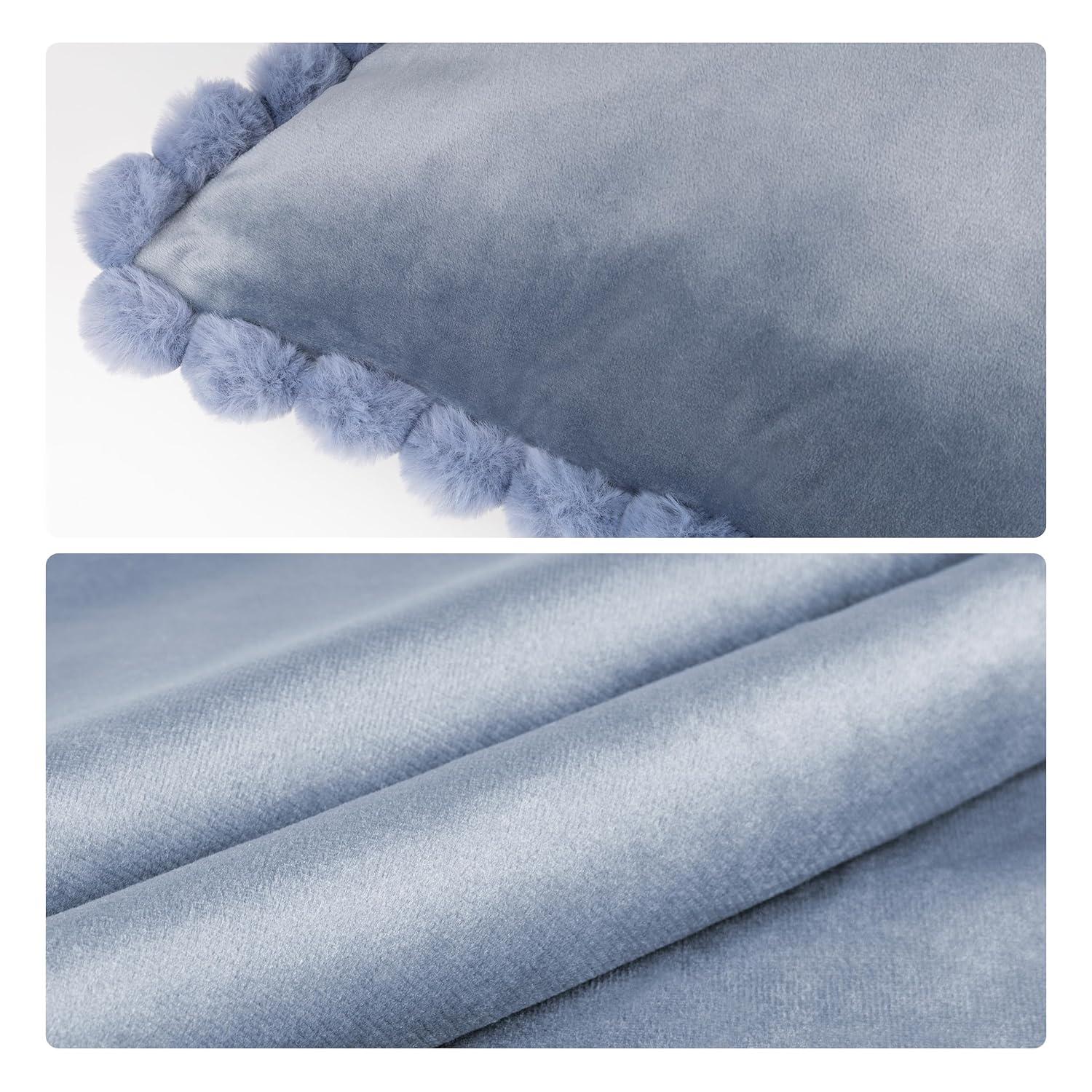 Deconovo Deconovo Pom-poms Velvet Reversible Pillow Cover (Set of 2)